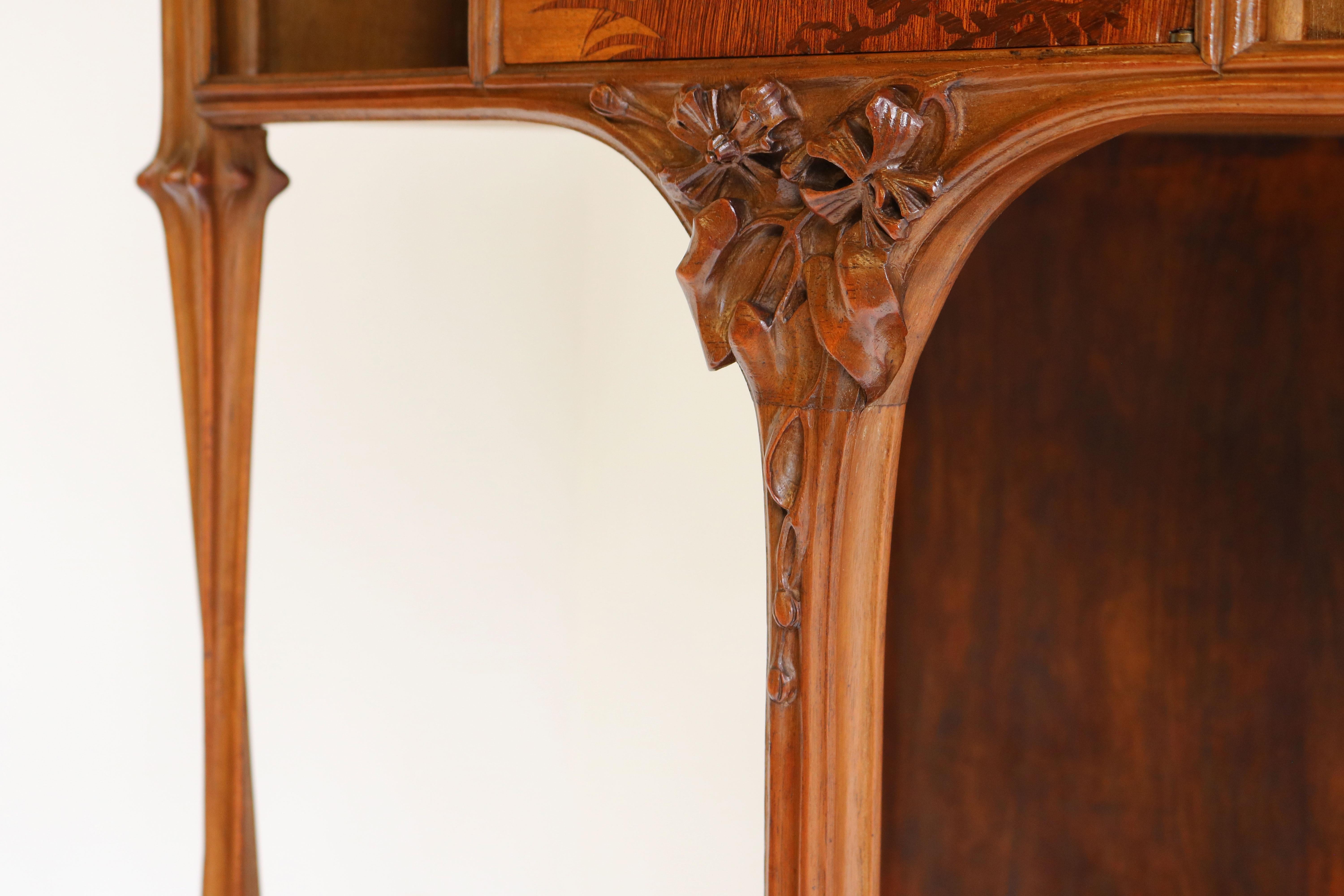 Exceptionnel meuble de rangement Art Nouveau de Louis Majorelle 1900 antique français Nancy  en vente 9