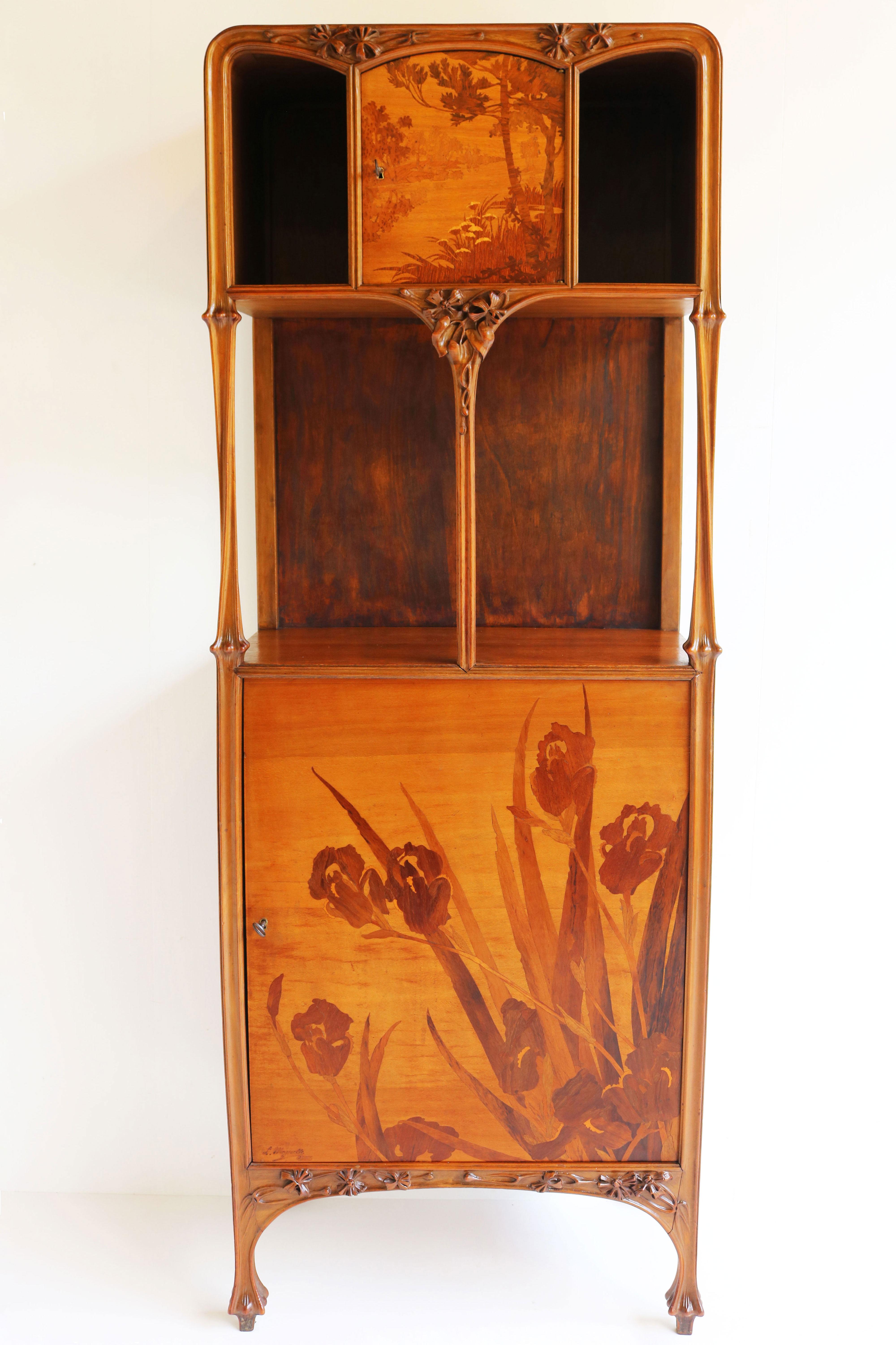Exceptionnel meuble de rangement Art Nouveau de Louis Majorelle 1900 antique français Nancy  en vente 10