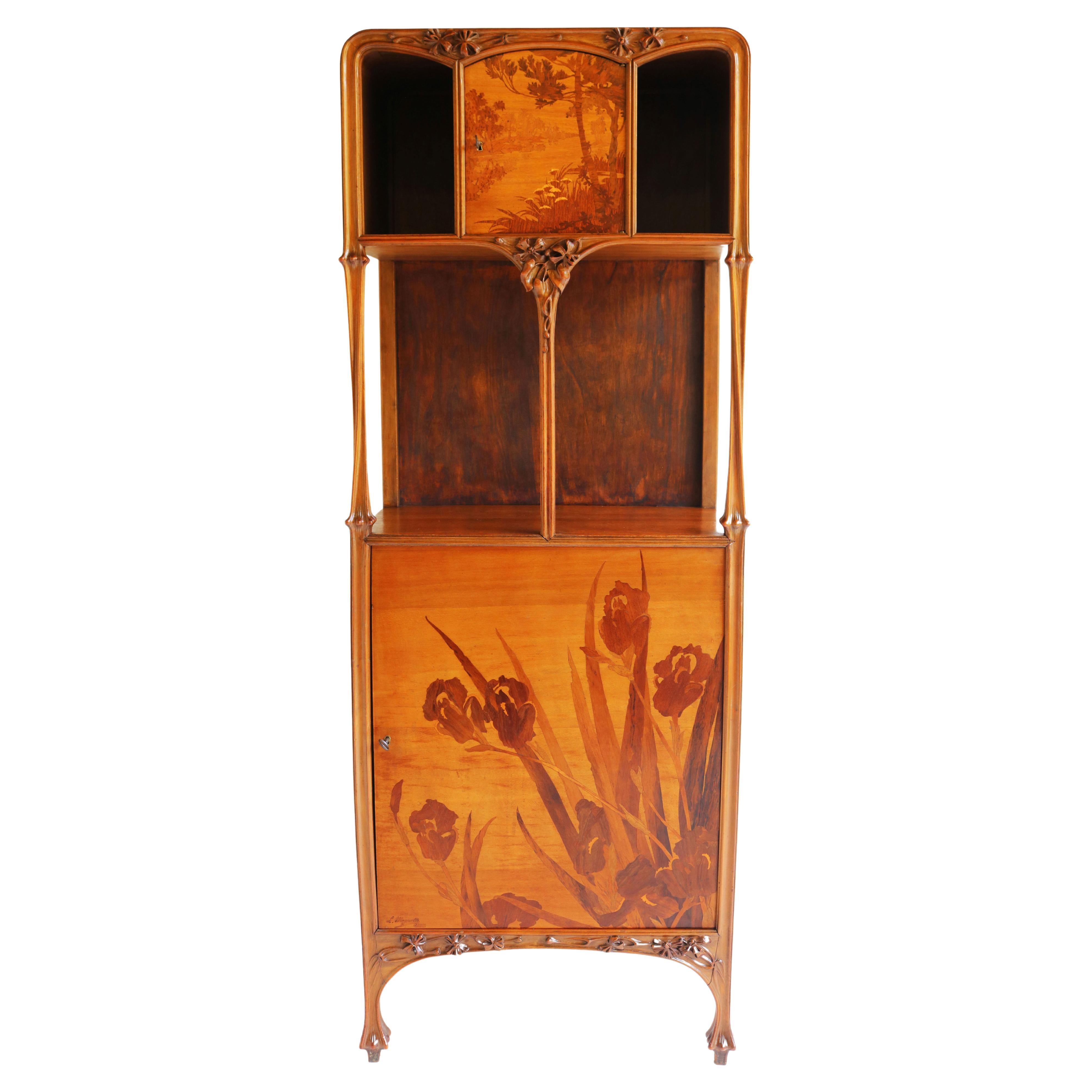 Exceptionnel meuble de rangement Art Nouveau de Louis Majorelle 1900 antique français Nancy  en vente