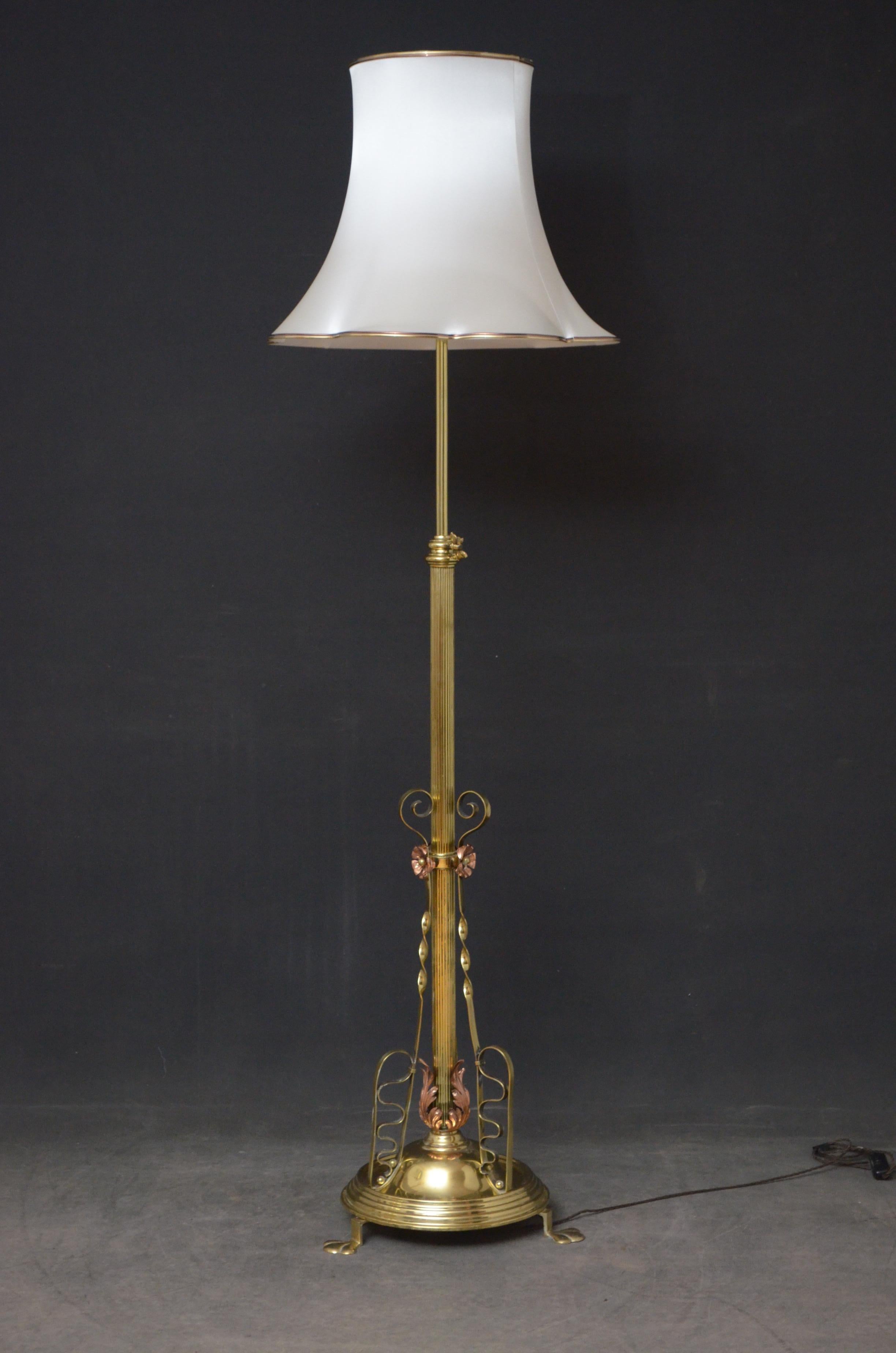 20th Century Exceptional Art Nouveau Floor Standard Lamp For Sale