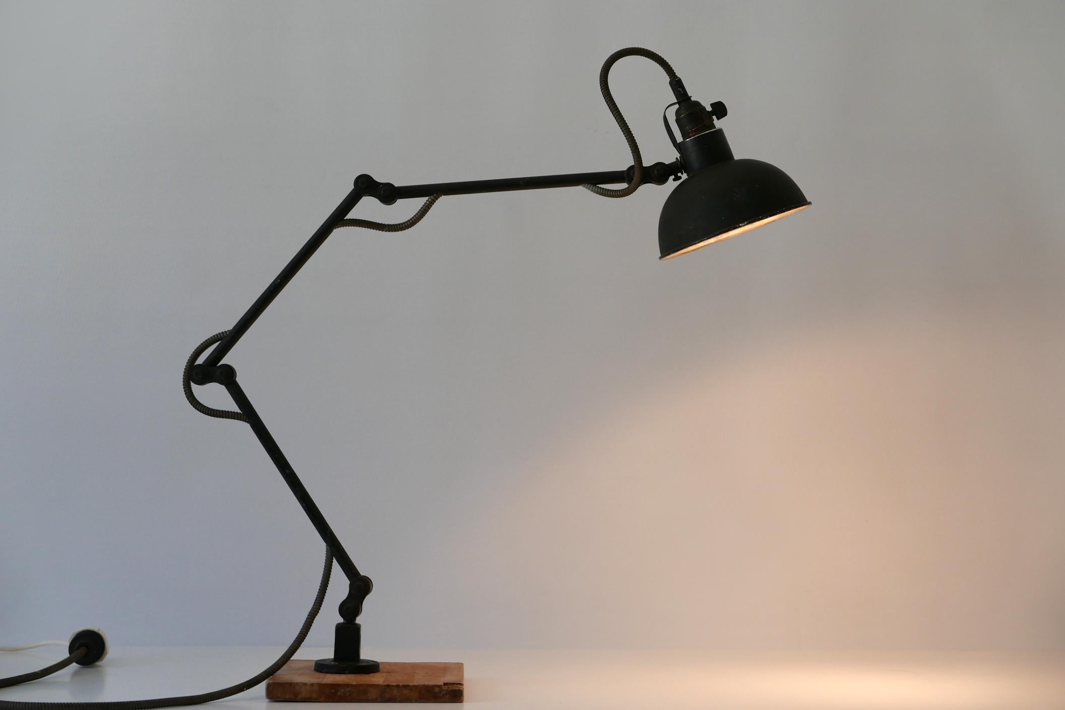 Aluminum Exceptional Articulated Bauhaus Workshop Wall Lamp or Task Light 1920s Germany For Sale