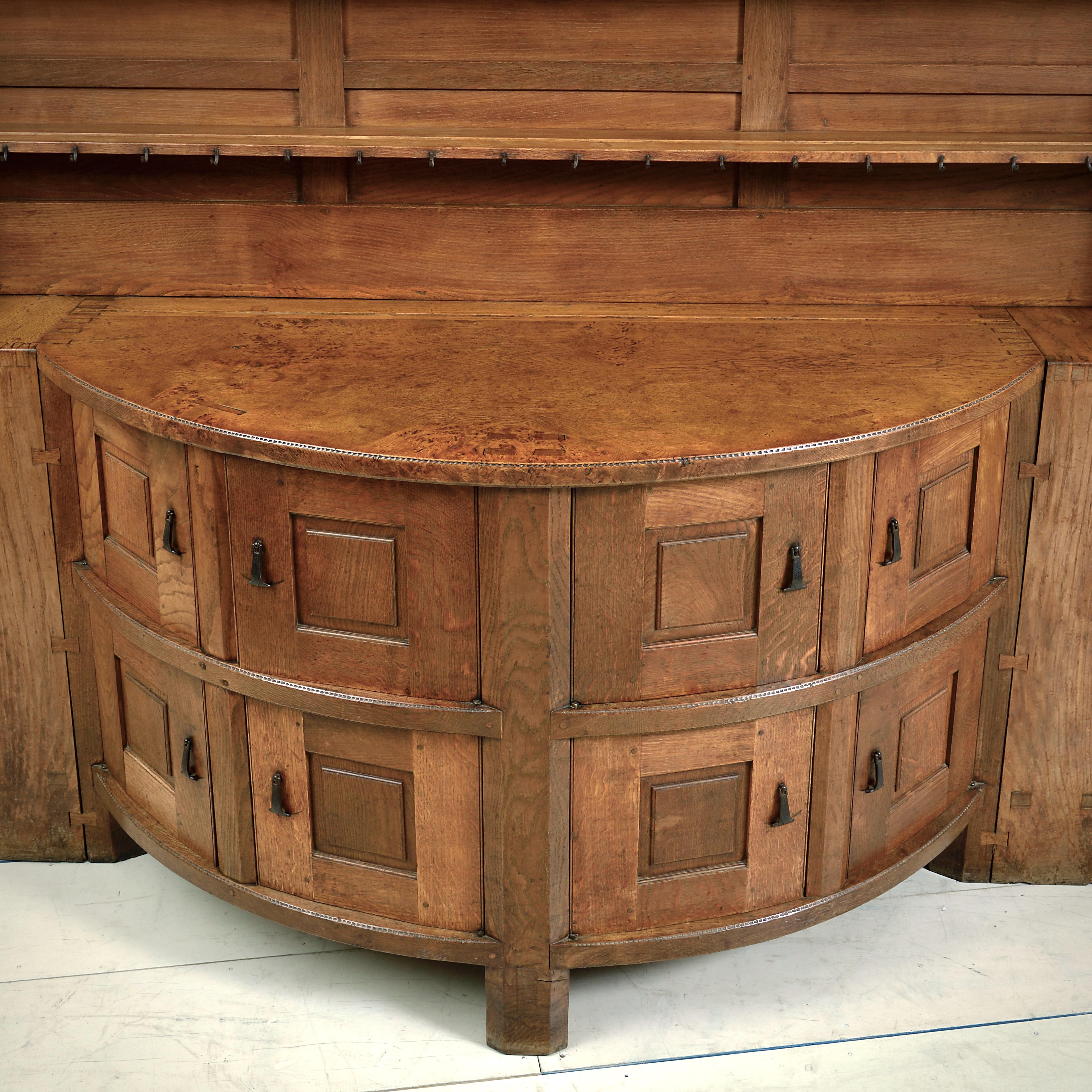 Wrought Iron Exceptional Arts & Crafts Oak Dresser by Sidney Barnsley For Sale