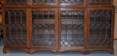 Exceptional Astral Glazed Breakfront Library Bookcase Prince of Wales Feathers
