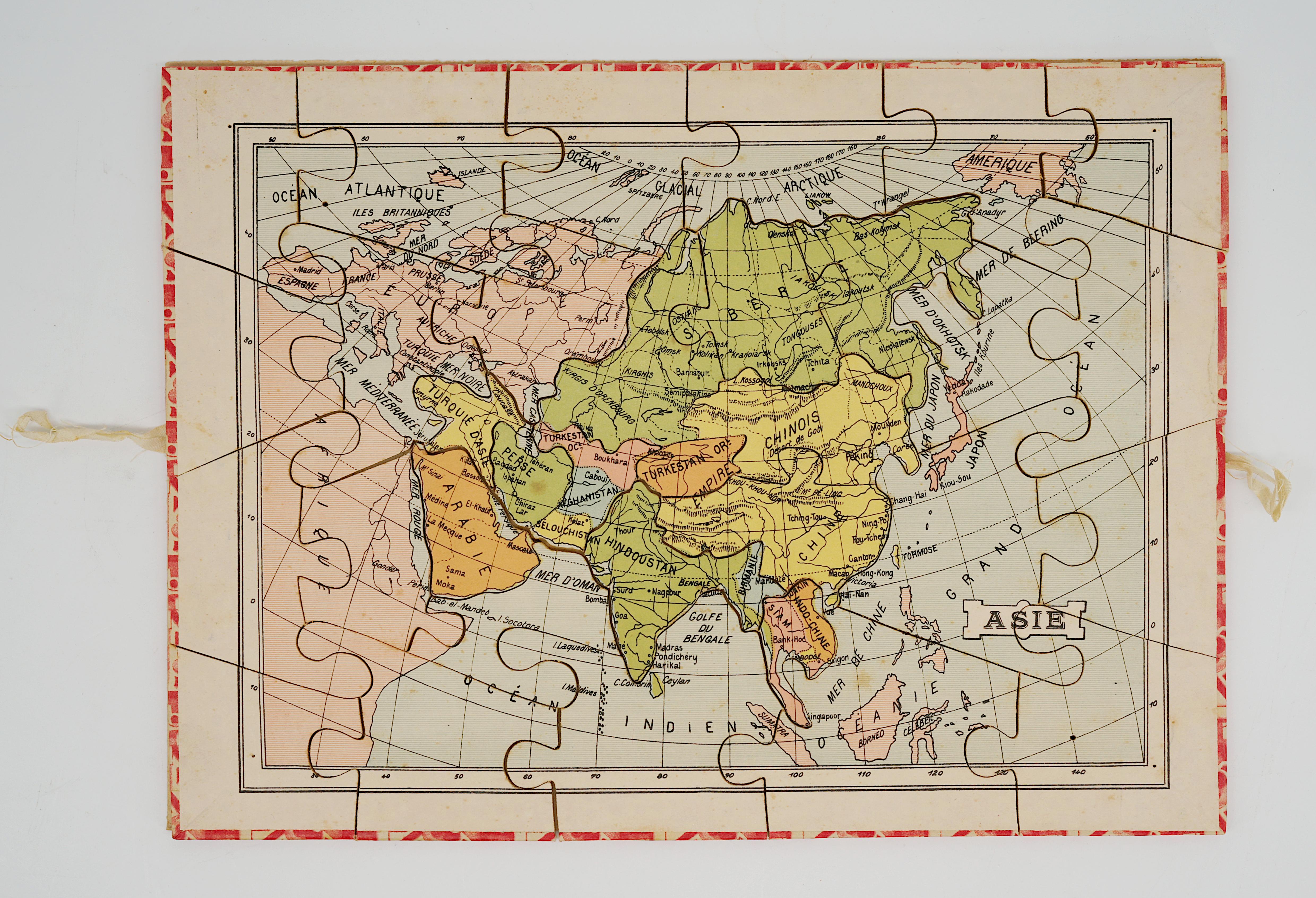 Exceptionnel puzzle Atlas de Léon Saussine, vers 1900 en vente 4