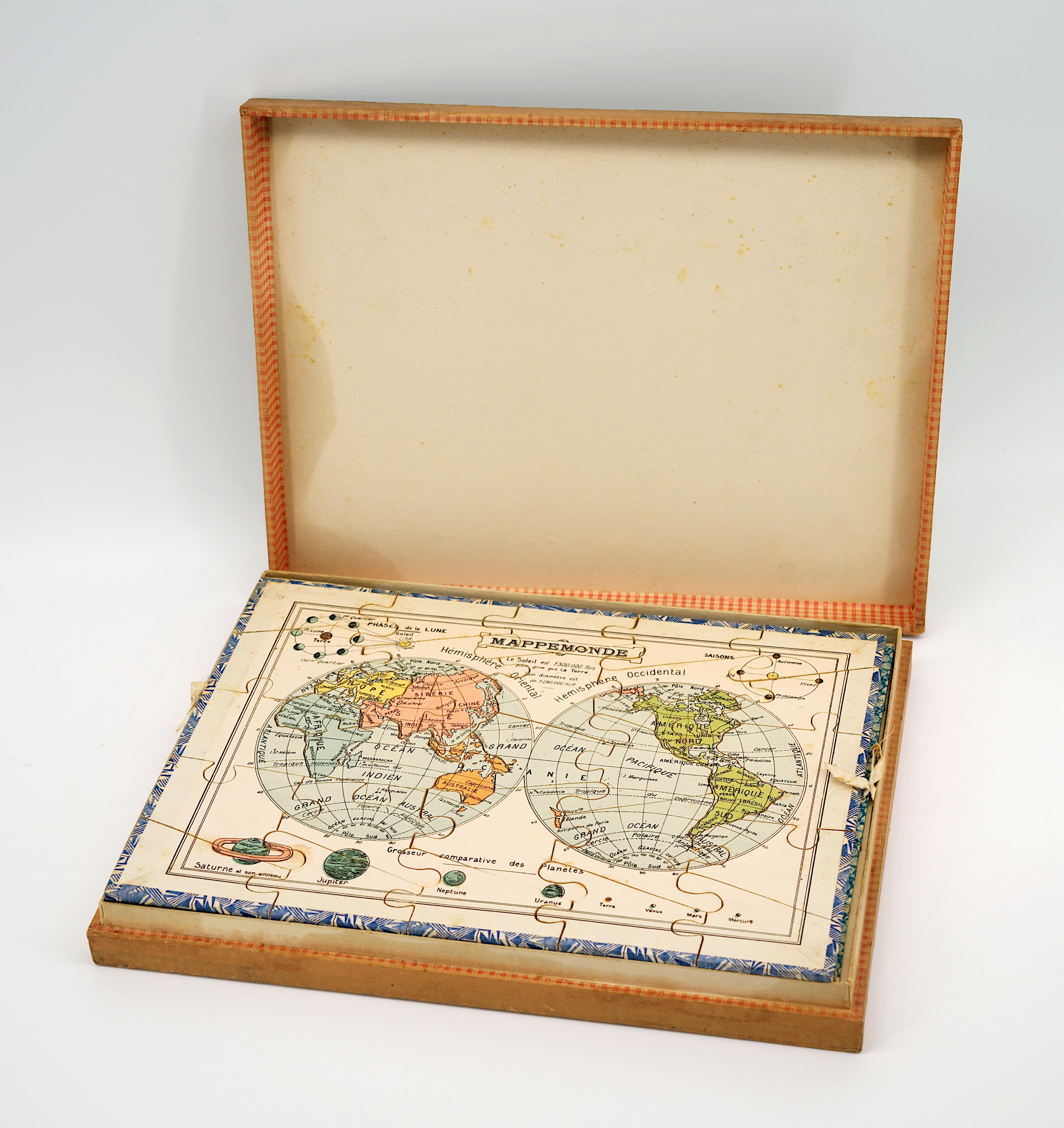 Art nouveau Exceptionnel puzzle Atlas de Léon Saussine, vers 1900 en vente