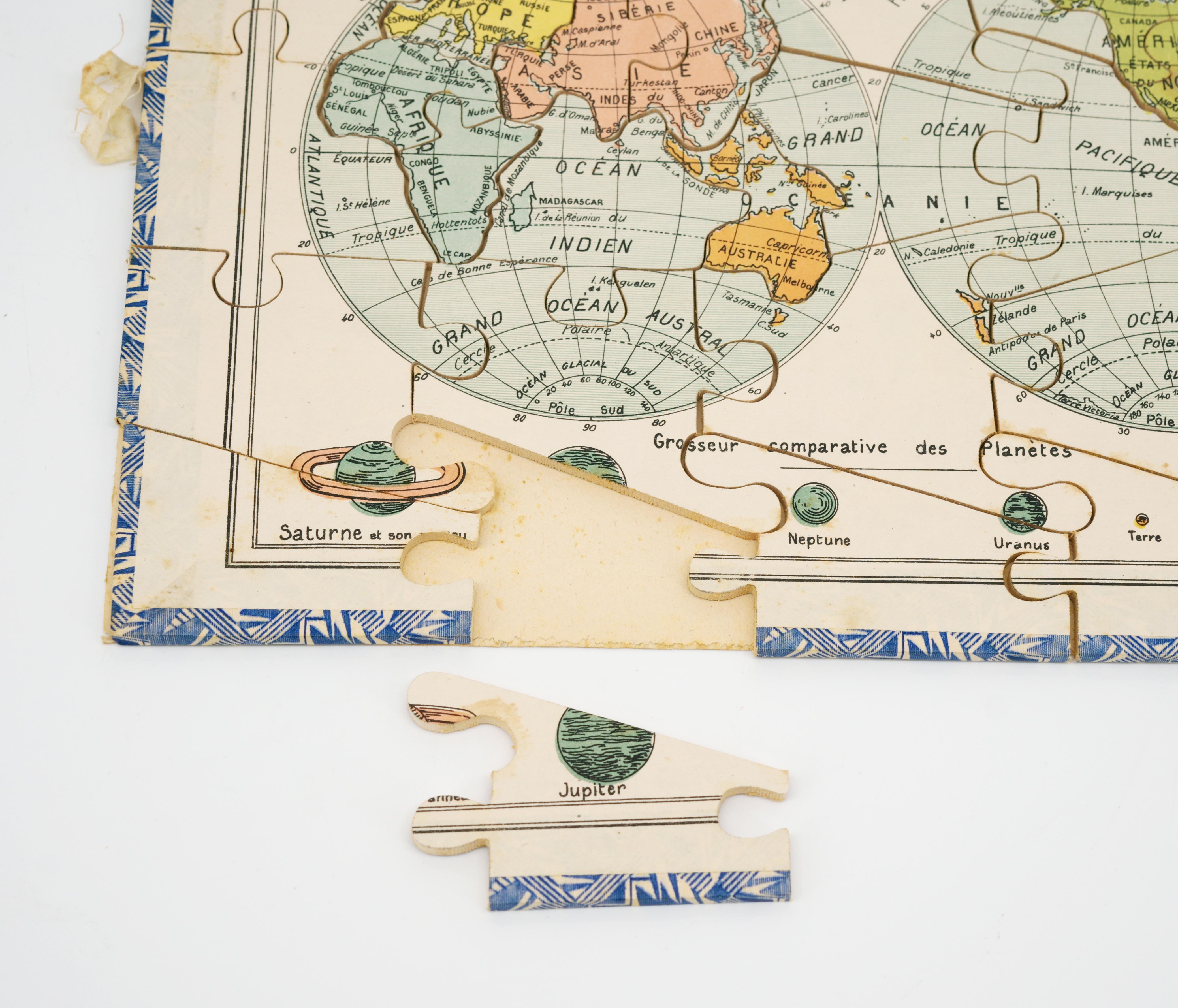 Début du 20ème siècle Exceptionnel puzzle Atlas de Léon Saussine, vers 1900 en vente