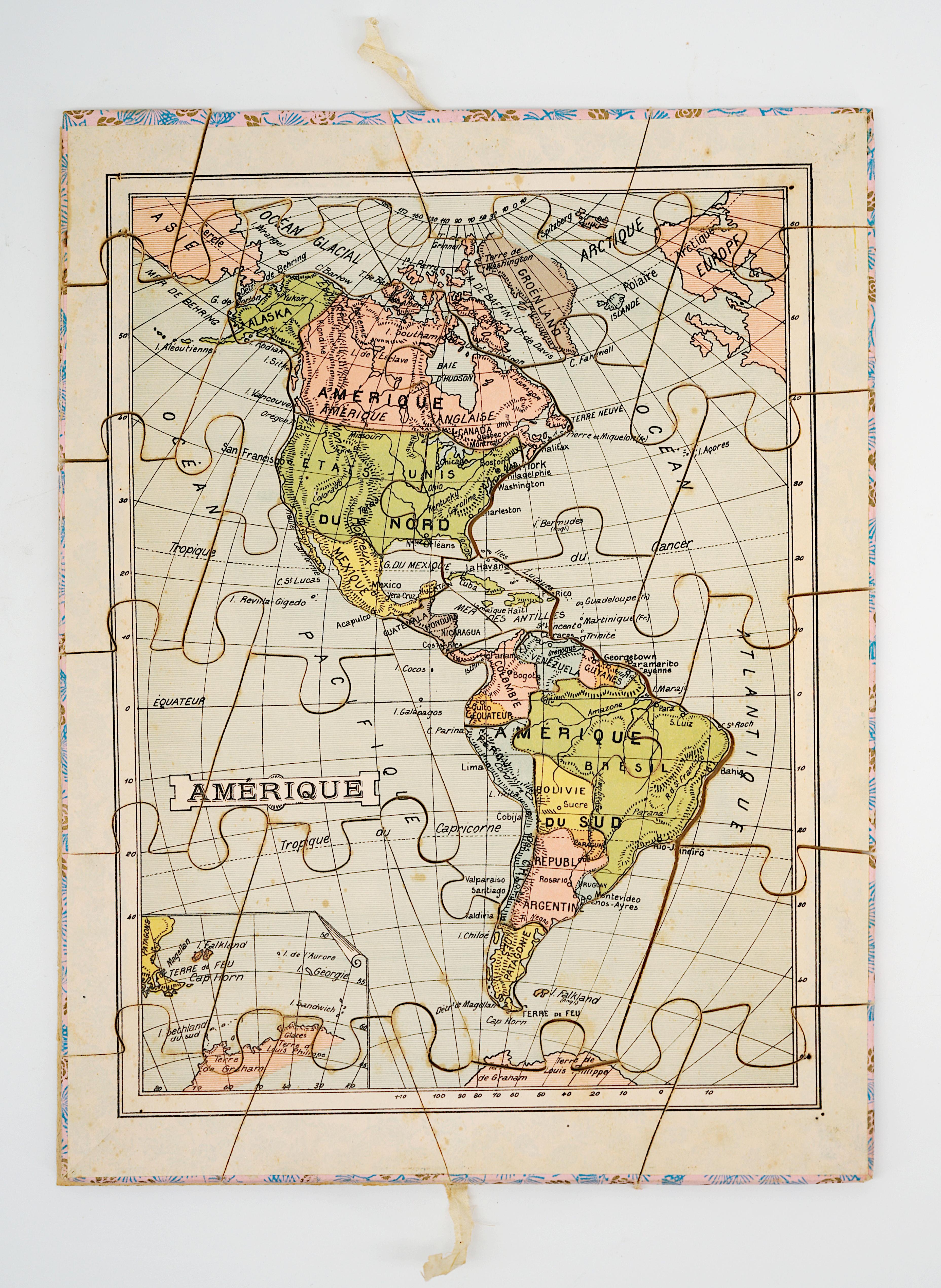 Exceptionnel puzzle Atlas de Léon Saussine, vers 1900 en vente 2