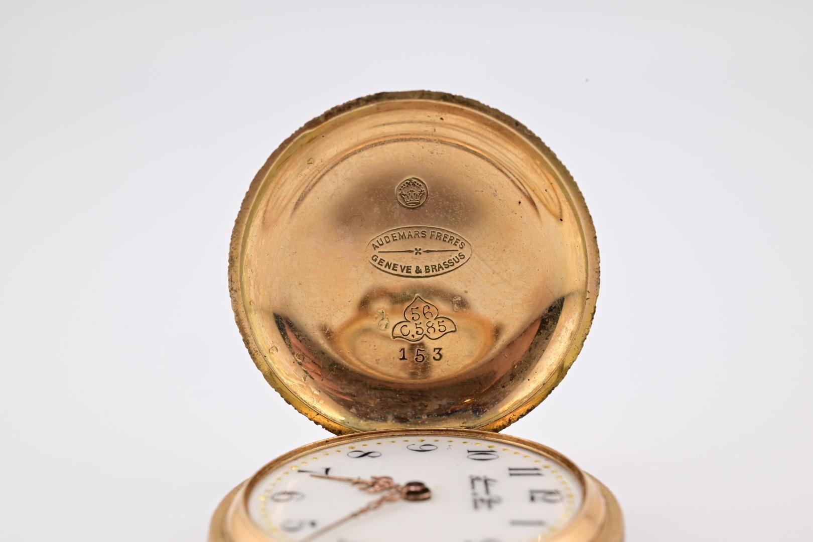 Exceptional Audemars Freres 14K Gold Enamel Pocket Watch 10