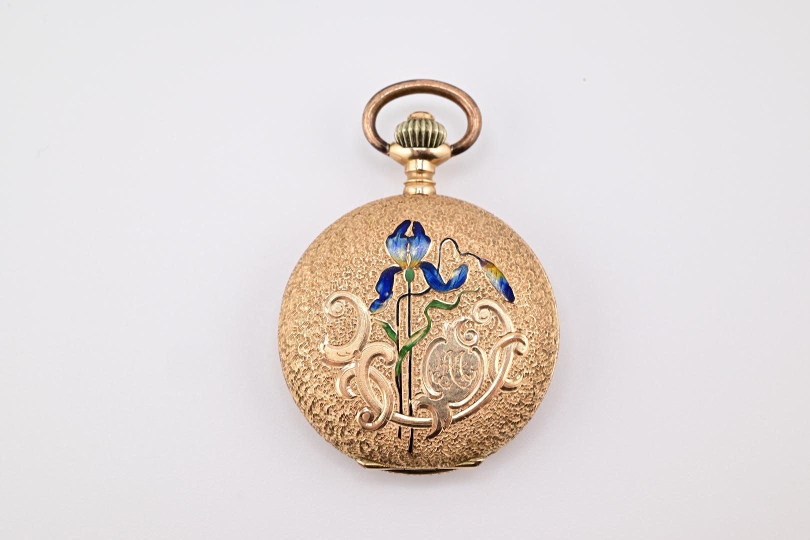 Exceptional Audemars Freres 14K Gold Enamel Pocket Watch In Good Condition In Media, PA