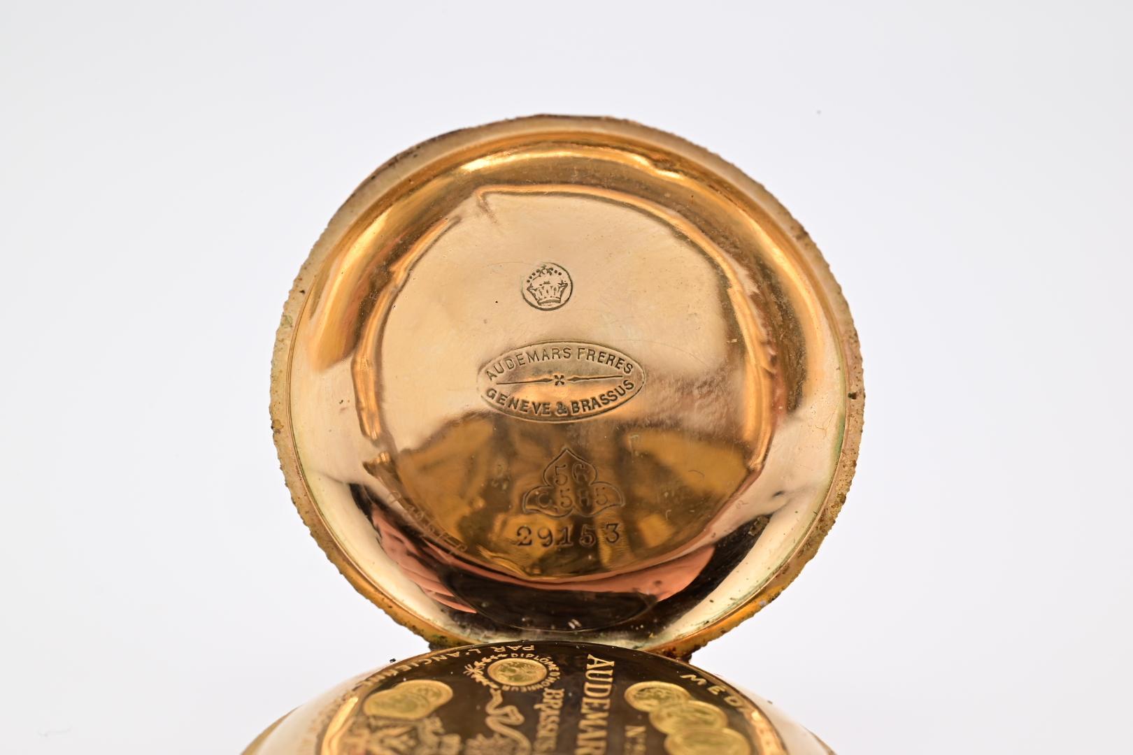 Exceptional Audemars Freres 14K Gold Enamel Pocket Watch 1