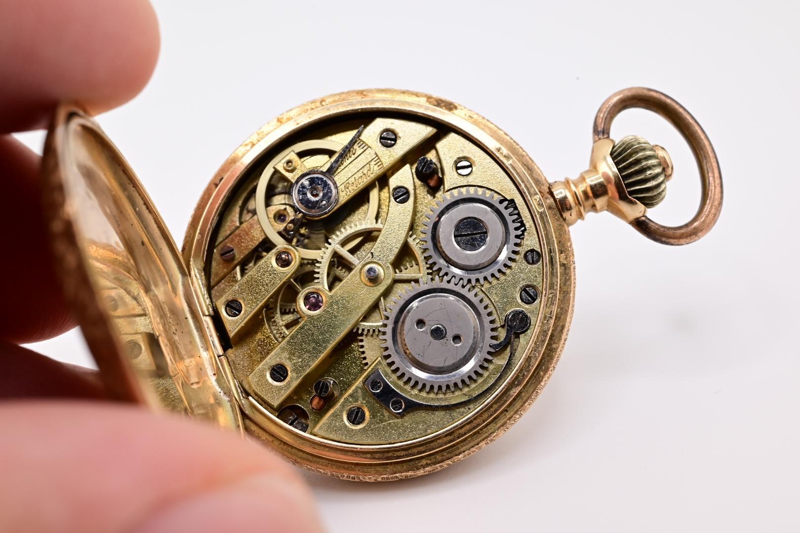 Exceptional Audemars Freres 14K Gold Enamel Pocket Watch 4