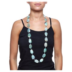 39" Exceptional Australian translucent Chrysoprase Peruvian Blue Opals, Amethyst