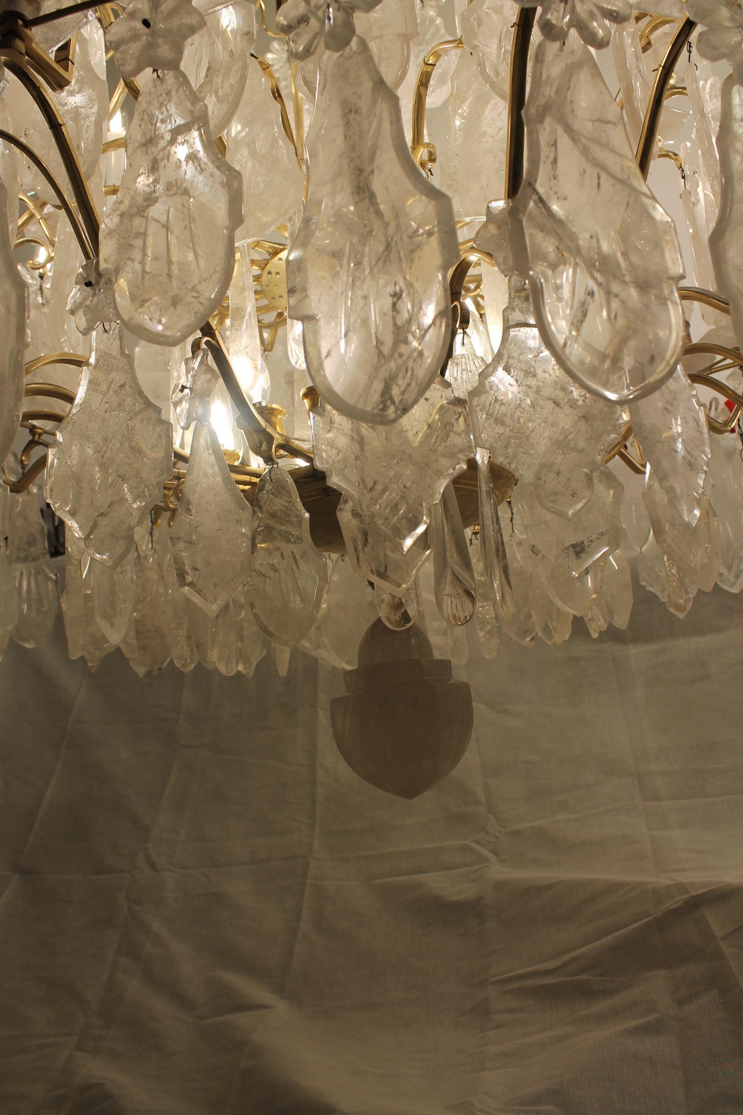 Exceptional Baccarat pair of rock crystal chandeliers  classic  H230Cm  W120cm For Sale 2