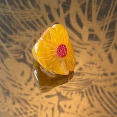Exceptionnelle bague Ananas en jaune, années 50