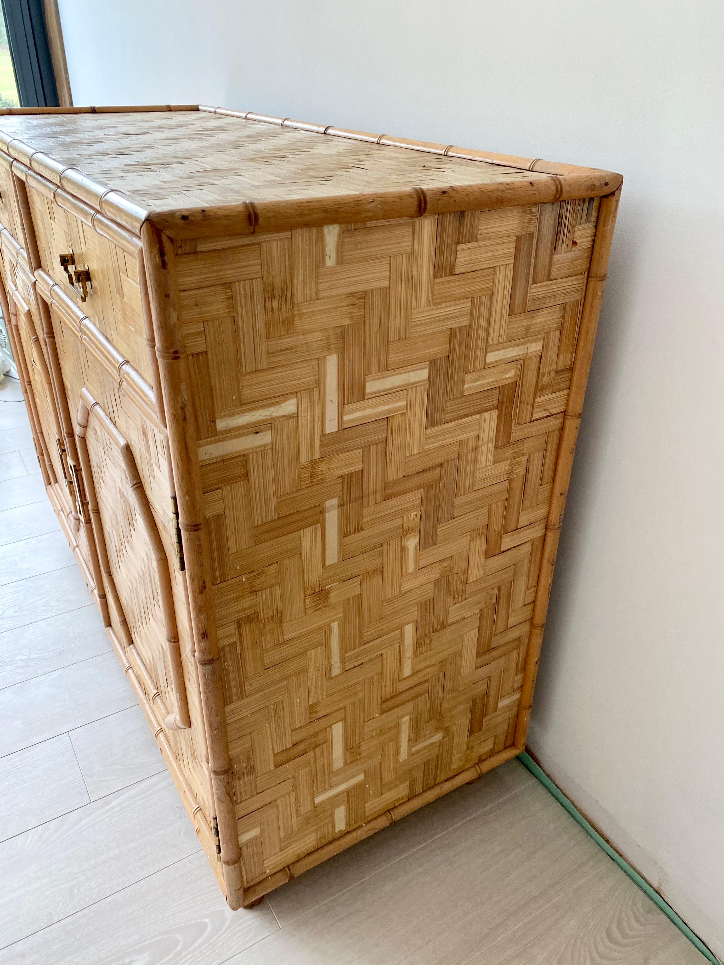 Exceptional Bamboo and Rattan Sideboard 1