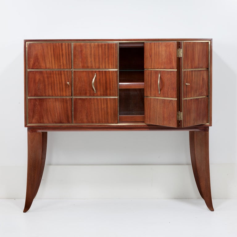 Mid-Century Modern Art Deco, Italian Exceptional Bar Cabinet by Guglielmo Ulrich For Sale