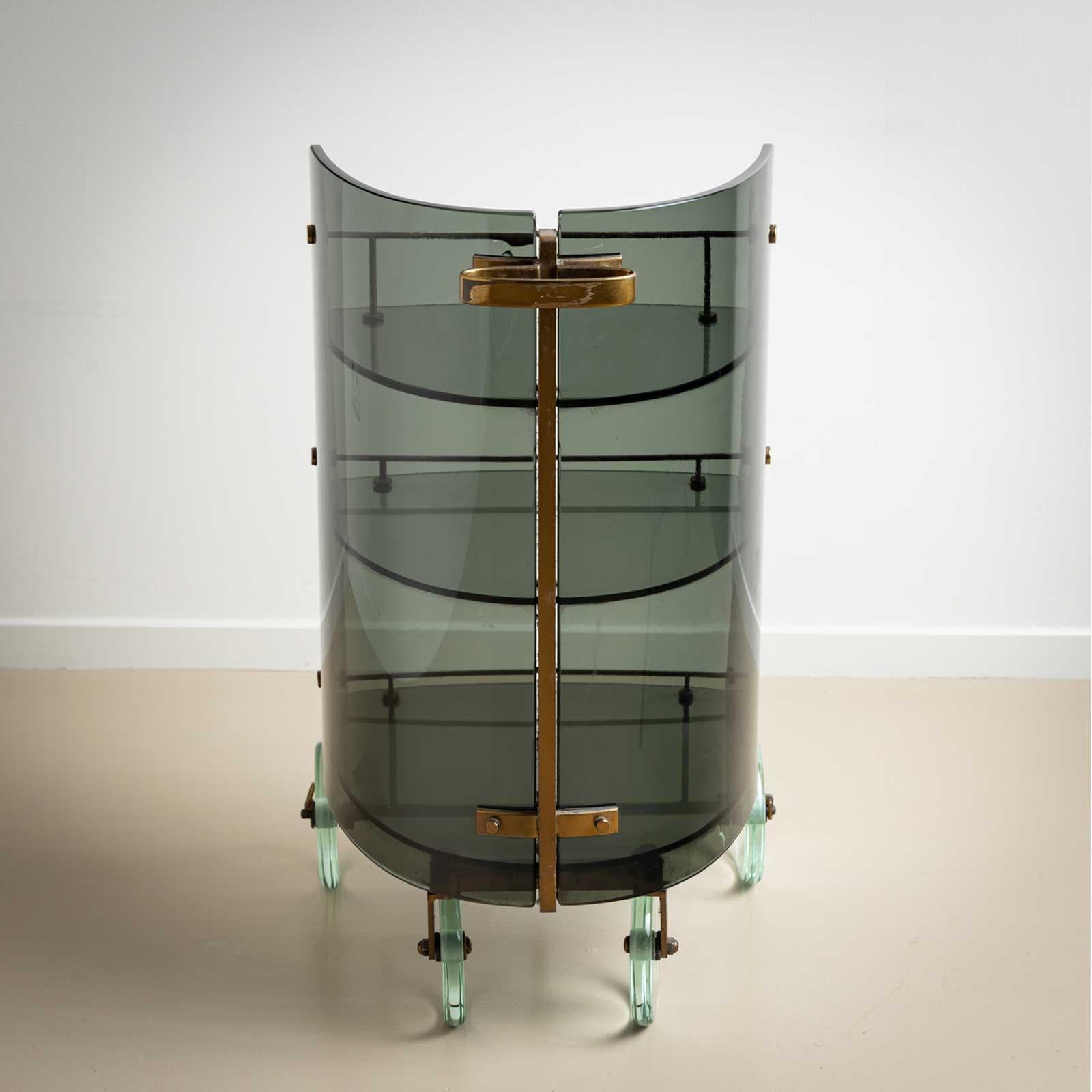Exceptional Bar Cart, attributed to Fontana Arte, Mid-20th Century For Sale 7
