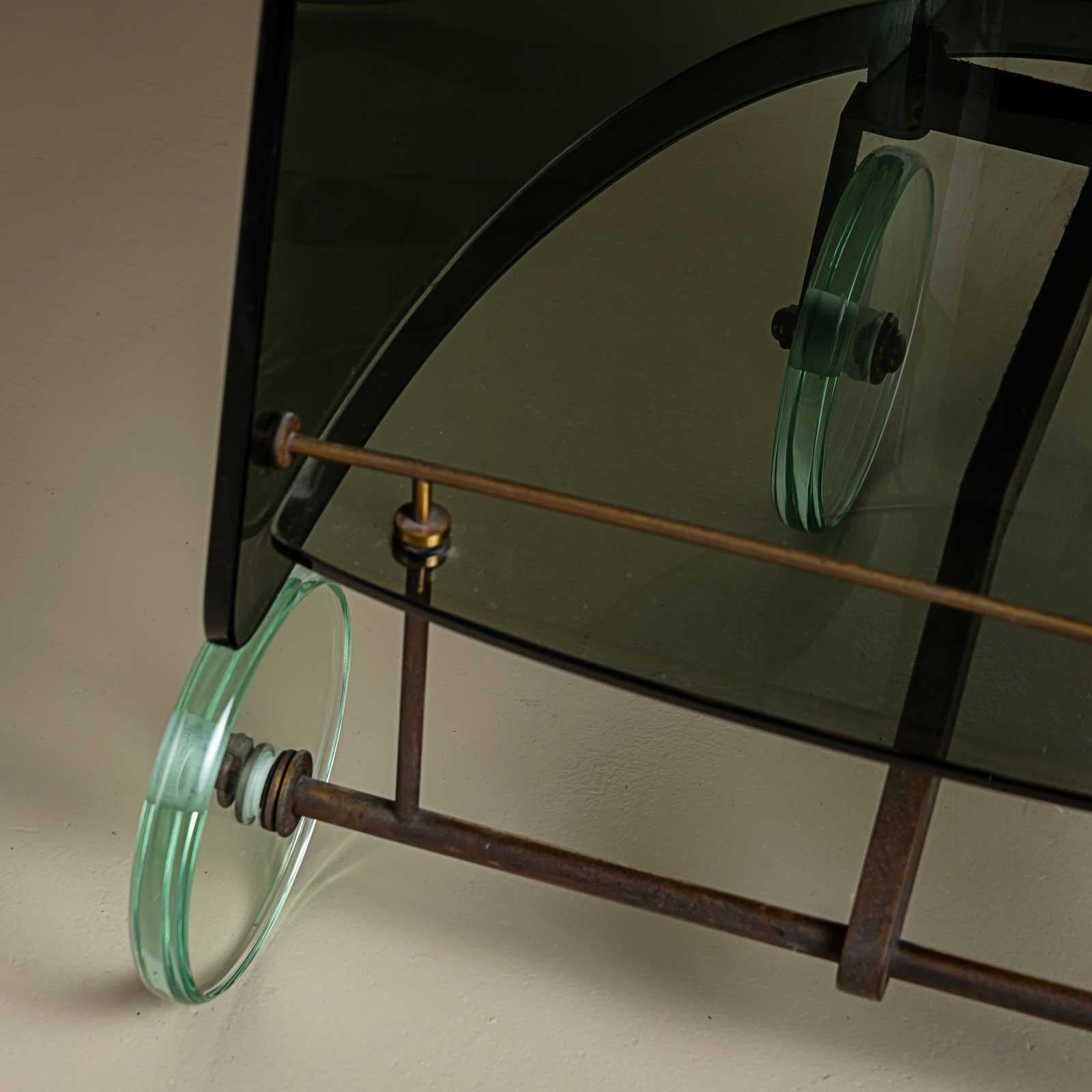 Exceptional Bar Cart, attributed to Fontana Arte, Mid-20th Century For Sale 10