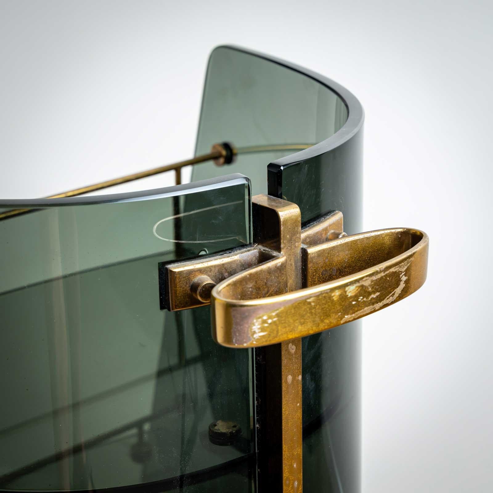 Exceptional Bar Cart, attributed to Fontana Arte, Mid-20th Century For Sale 1