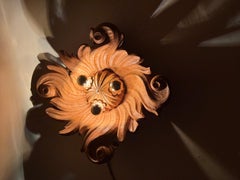 Eccezionale lampada da soffitto o da parete in legno intagliato barocco, Tirolo, anni '50