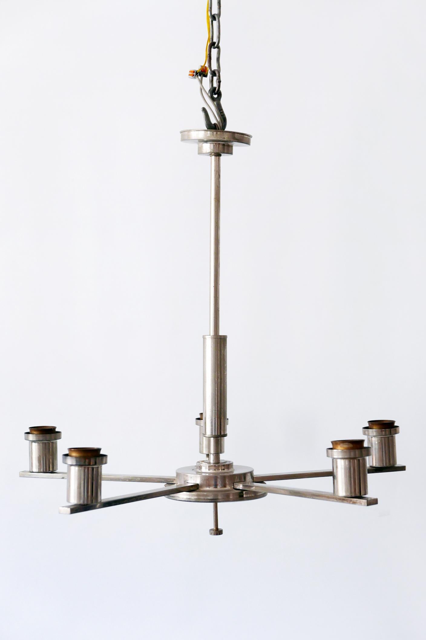 Exceptional Bauhaus / Art Deco Chandelier or Pendant Lamp, 1930s, Germany For Sale 12