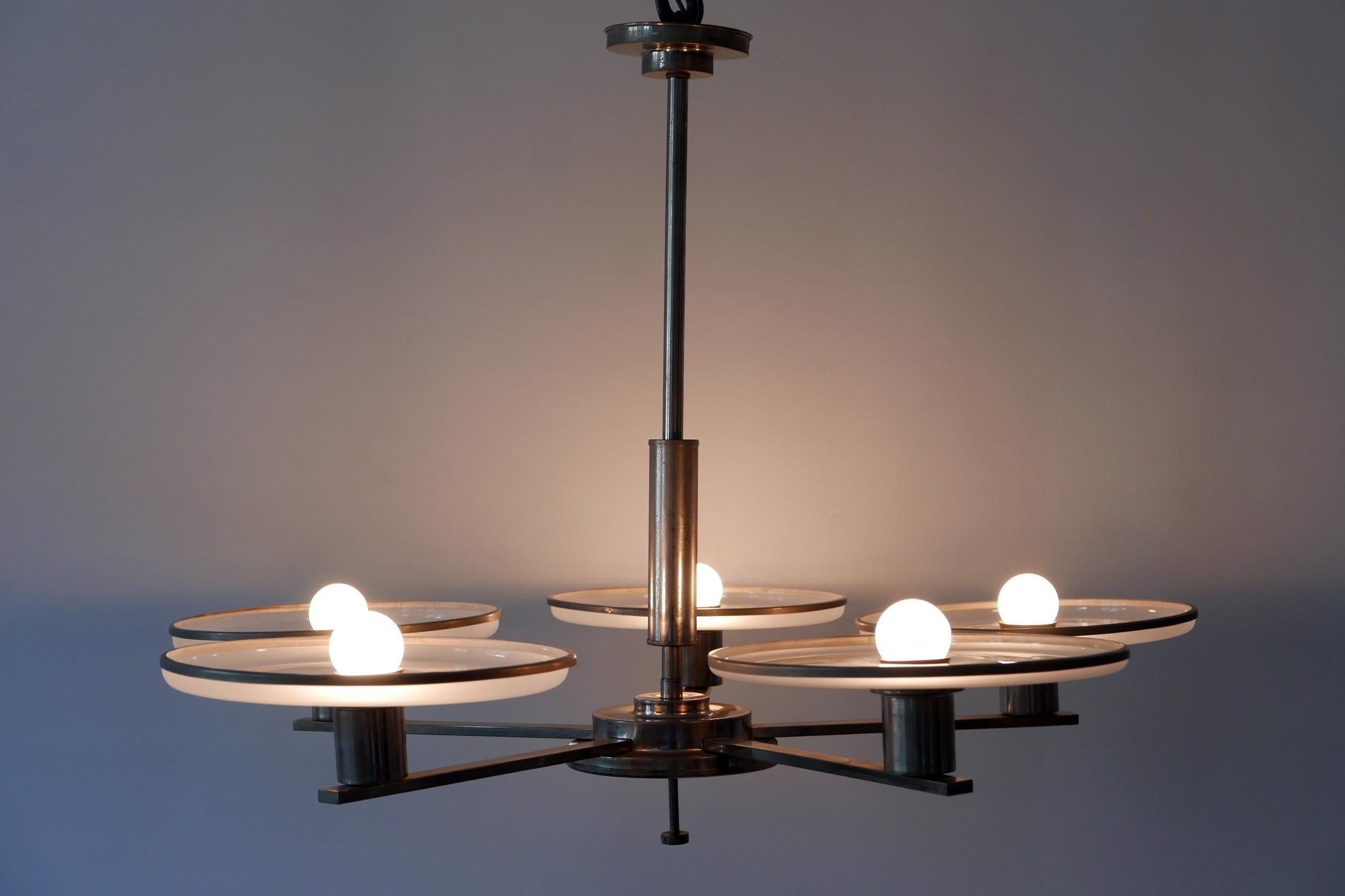 Mid-20th Century Exceptional Bauhaus / Art Deco Chandelier or Pendant Lamp, 1930s, Germany For Sale