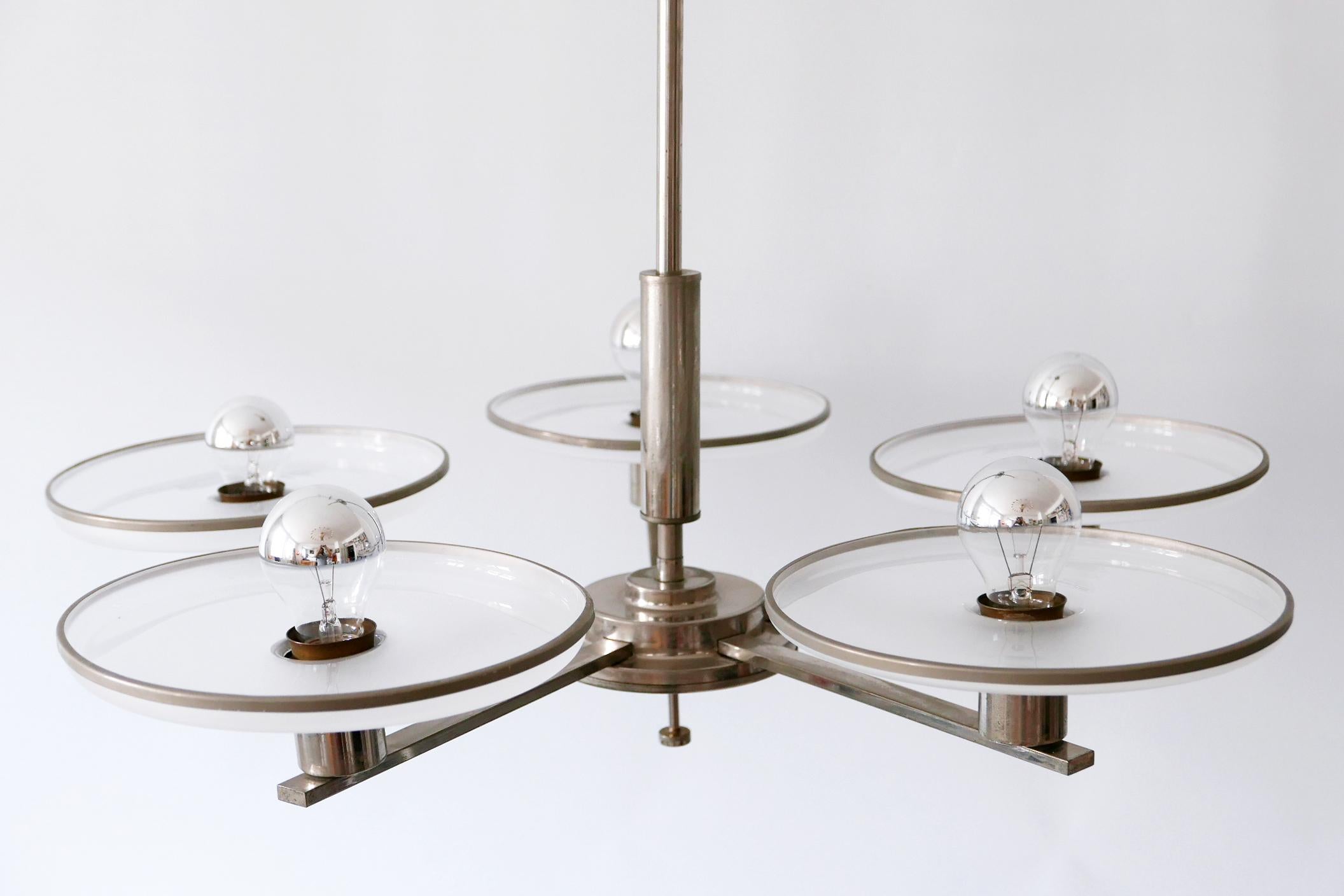 Exceptional Bauhaus / Art Deco Chandelier or Pendant Lamp, 1930s, Germany For Sale 2
