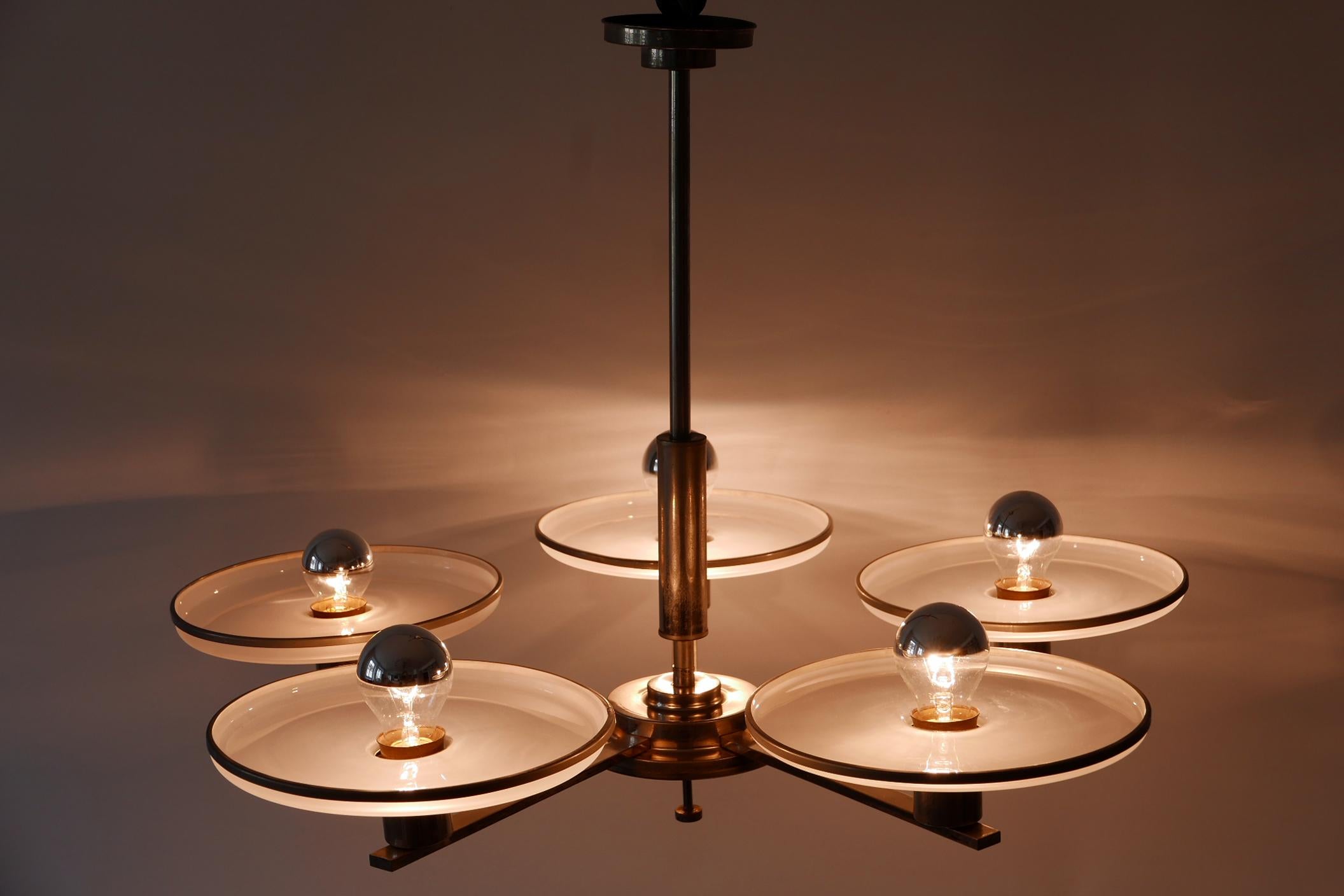 Laiton Exceptionnel lustre ou lampe à suspension Bauhaus/Art déco, années 1930, Allemagne en vente