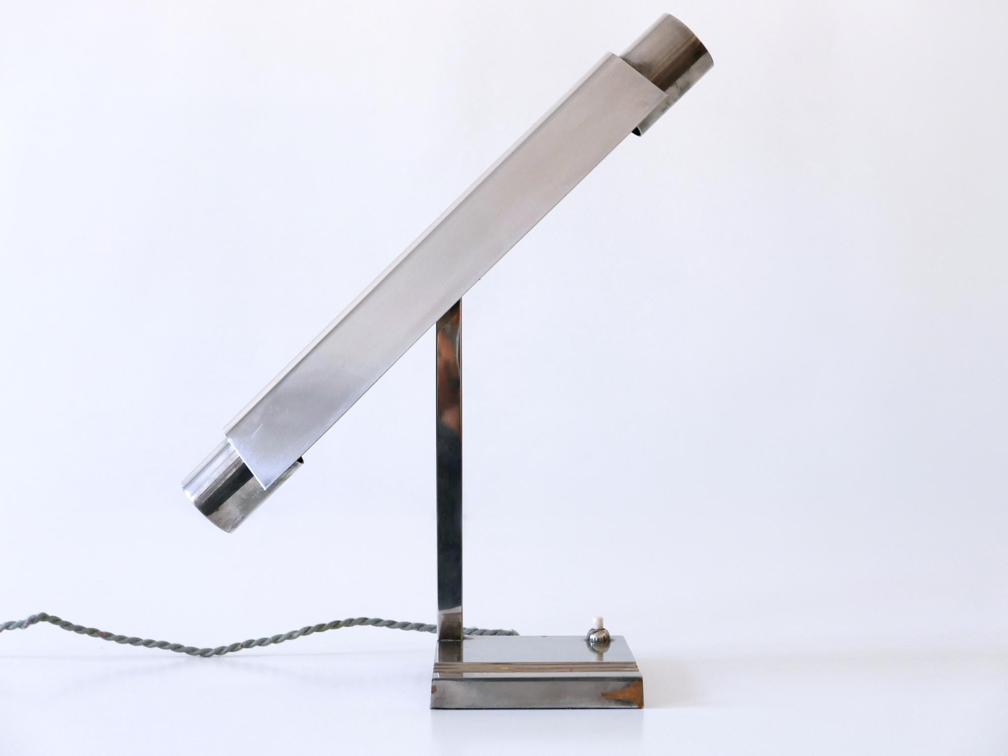 Plated Adjustable Neolux Desk Lamp by Louis Dernier & Hamlyn Limited England 1930s For Sale