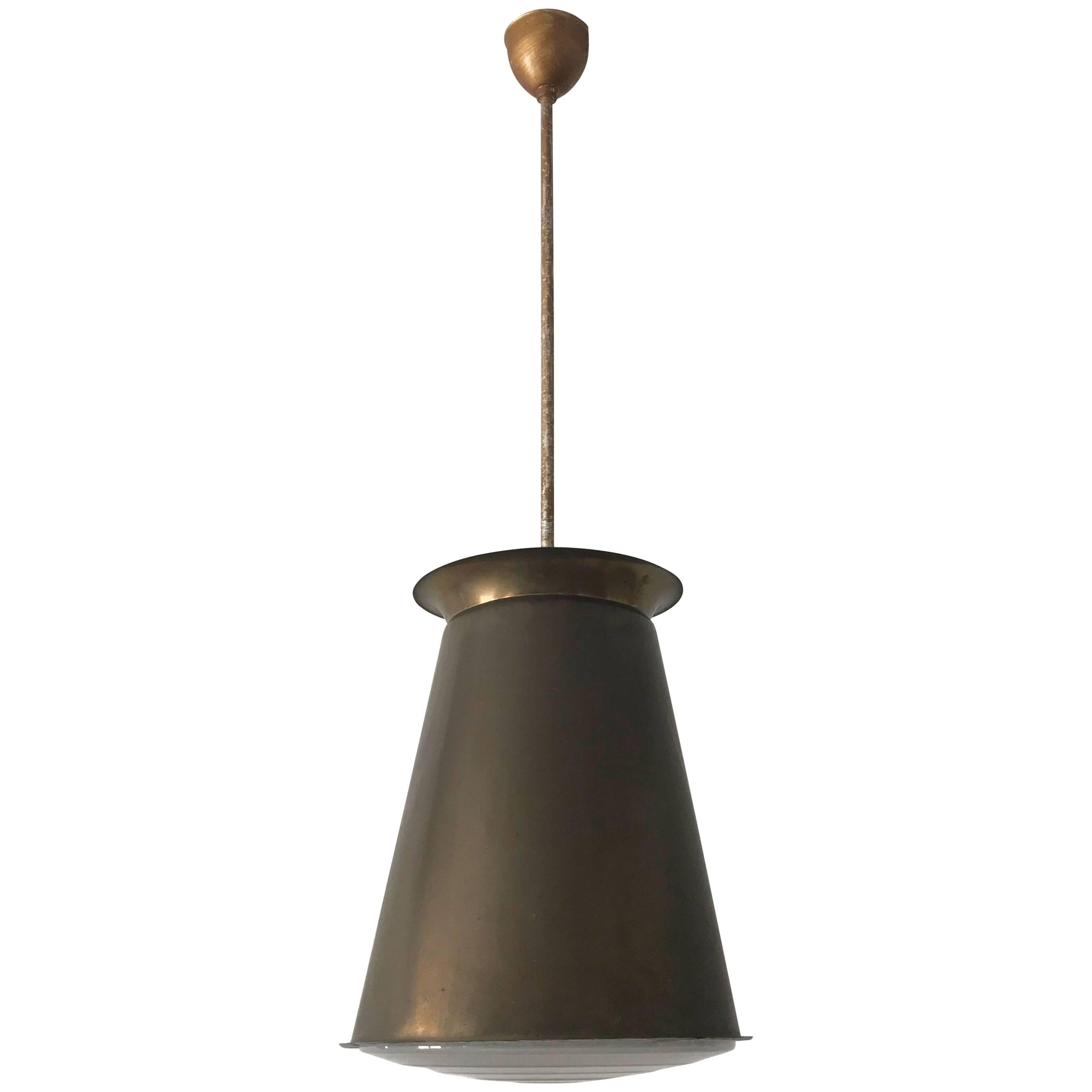 Exceptionnelle lampe suspendue Bauhaus d'Adolf Meyer pour Zeiss Ikon, années 1930, Allemagne