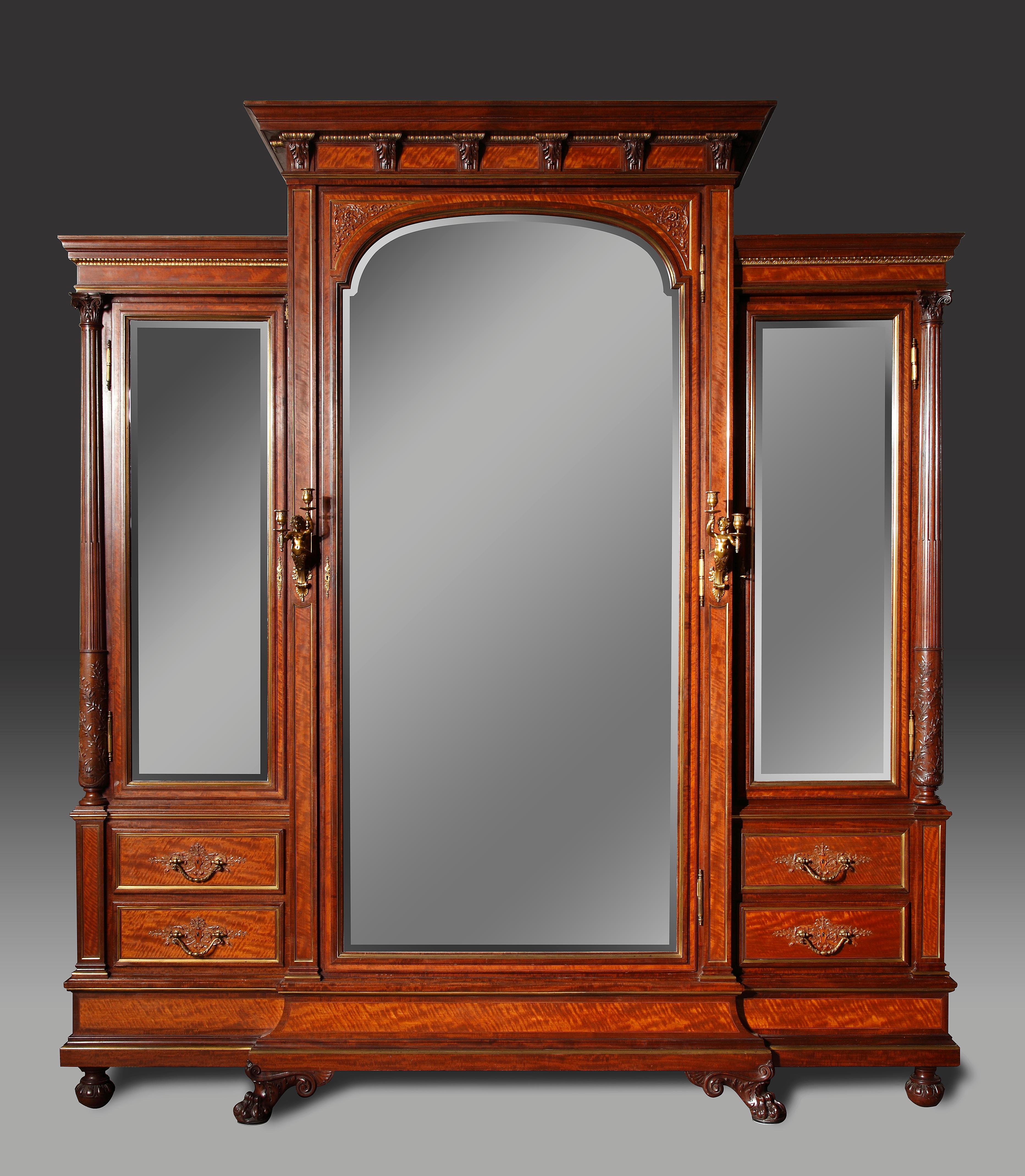 Exceptional 8 Pieces Bedroom Set by H.A. Fourdinois, France, Circa 1889 In Good Condition For Sale In PARIS, FR