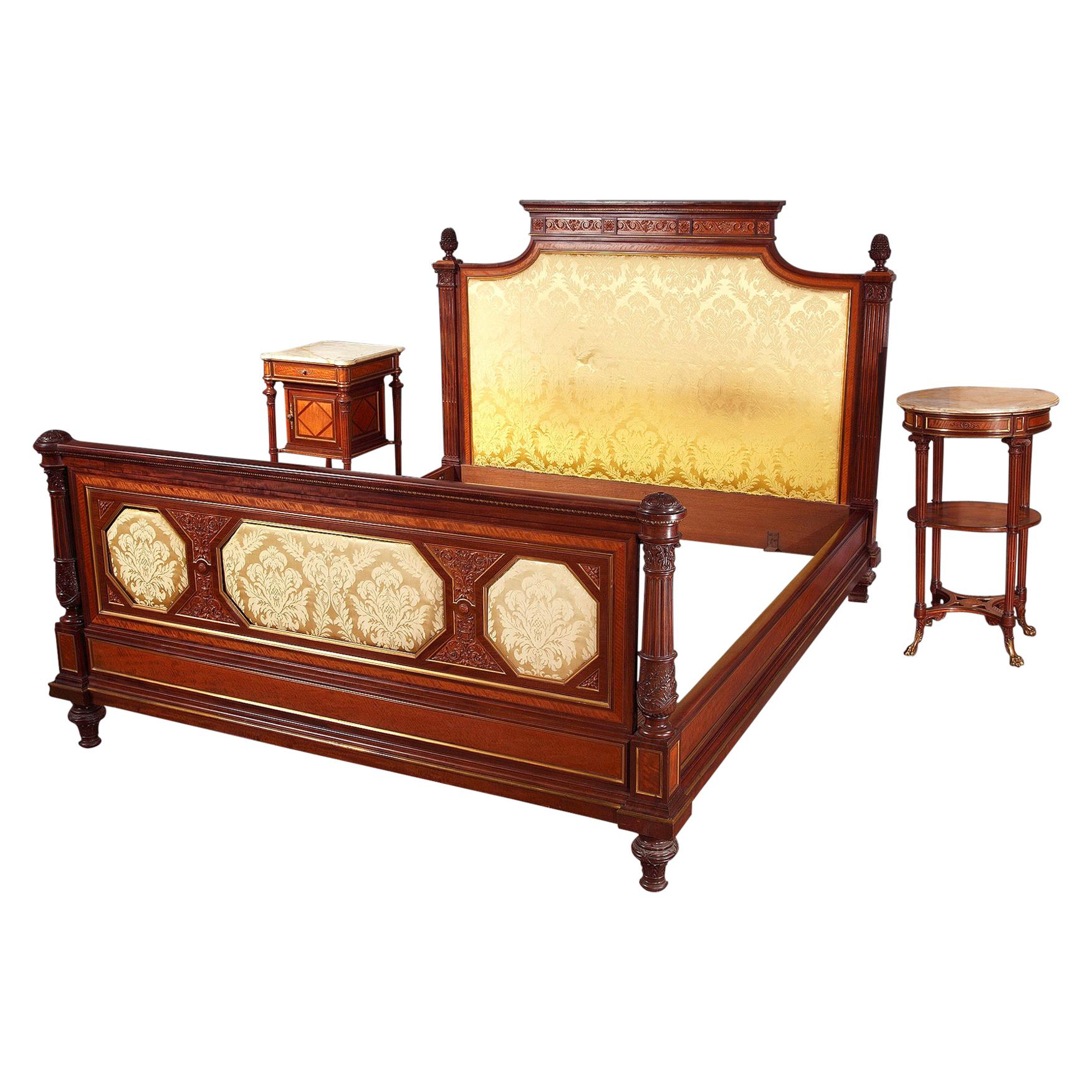 Exceptional 8 Pieces Bedroom Set by H.A. Fourdinois, France, Circa 1889 For Sale