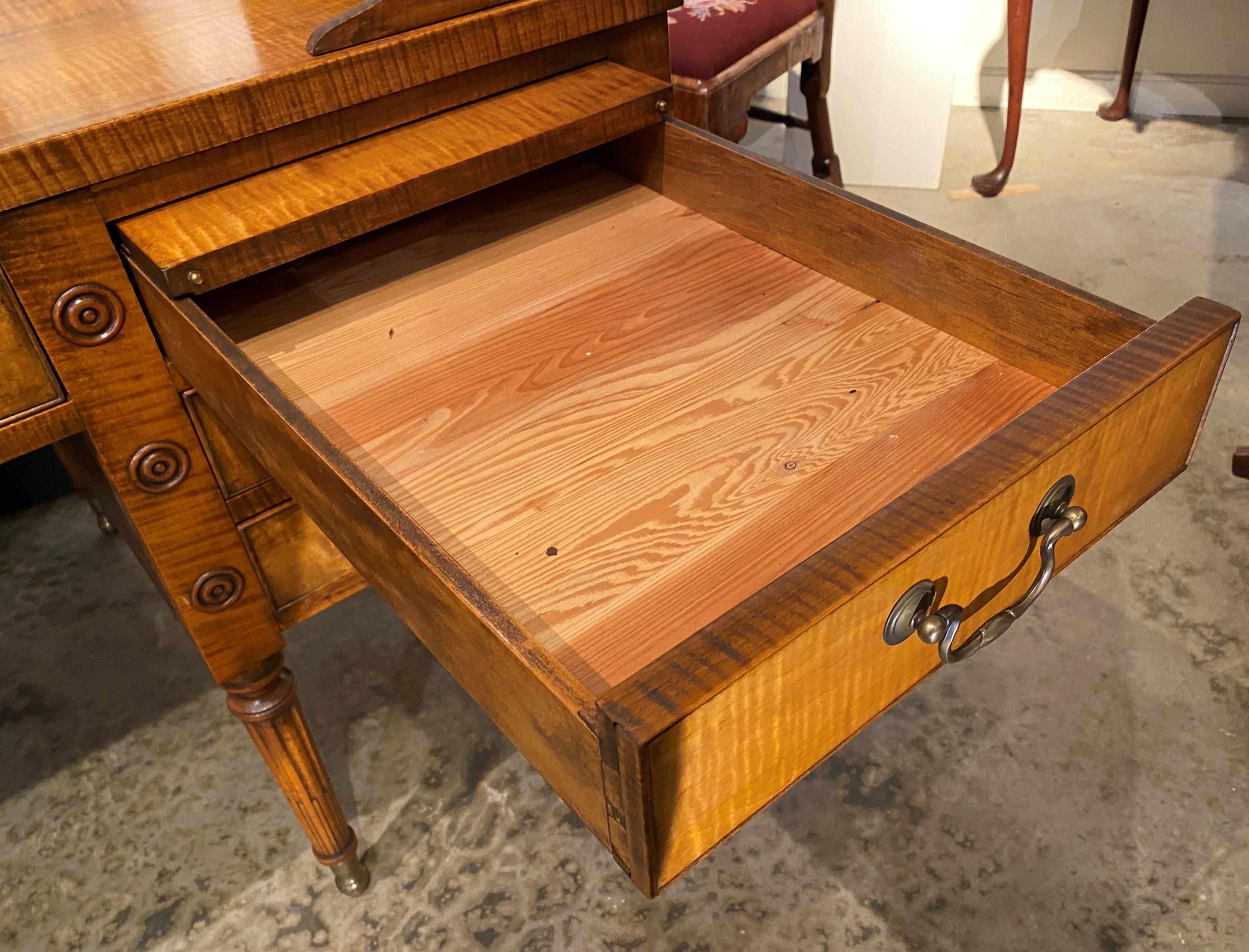 Exceptional Bench Made George Washington Desk in Tiger Maple 7