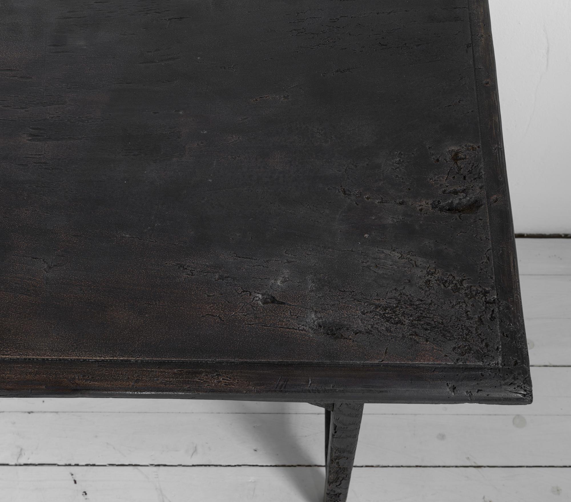 Exceptional Black Brown 18th Century Minimalistic Console Table 11