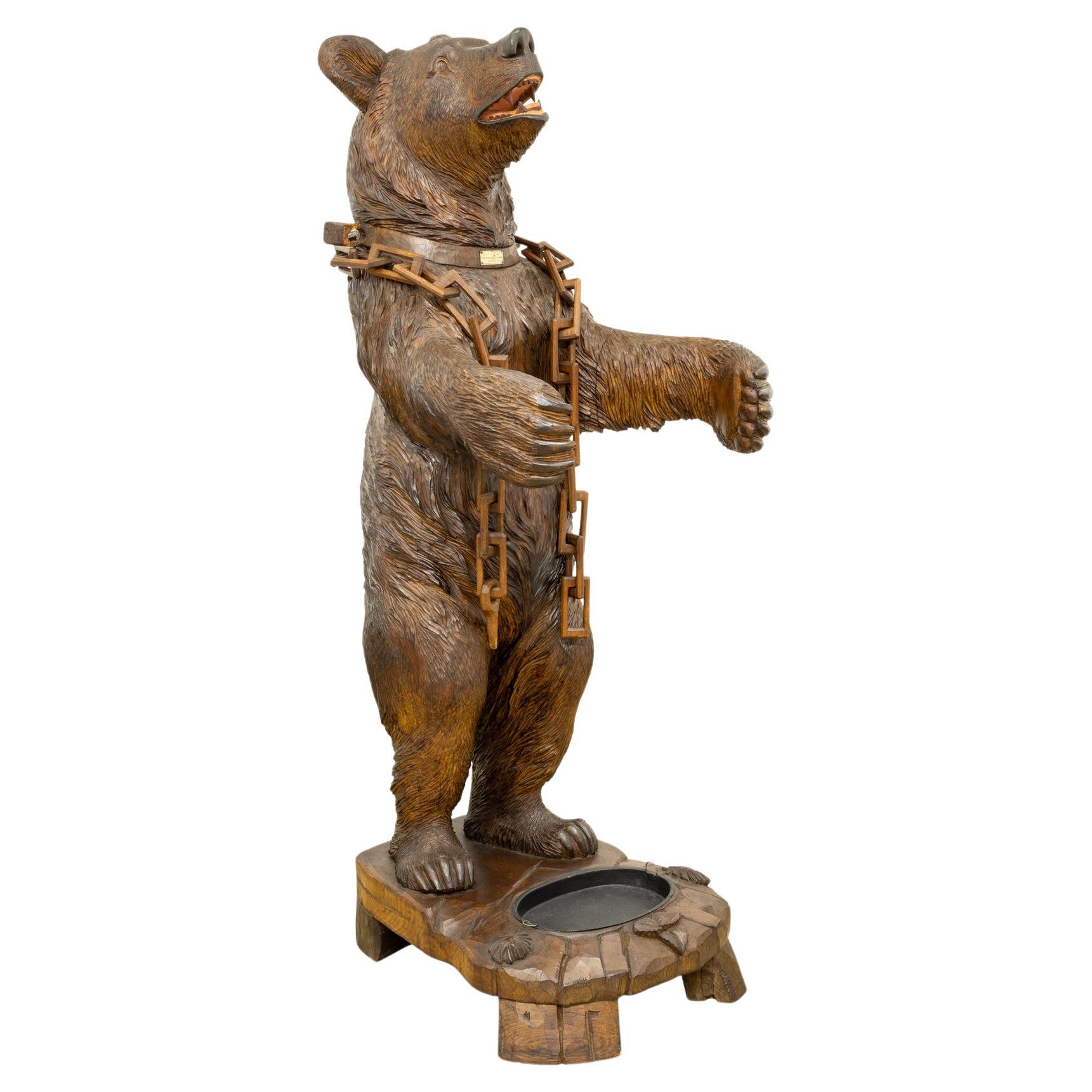 Eccezionale portaombrelli a forma di orso Black Forest