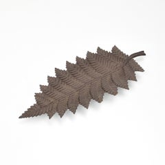 Exceptional Black Forest Carved Wood Fern Leaf Vide Poche Dish Bowl Brienz