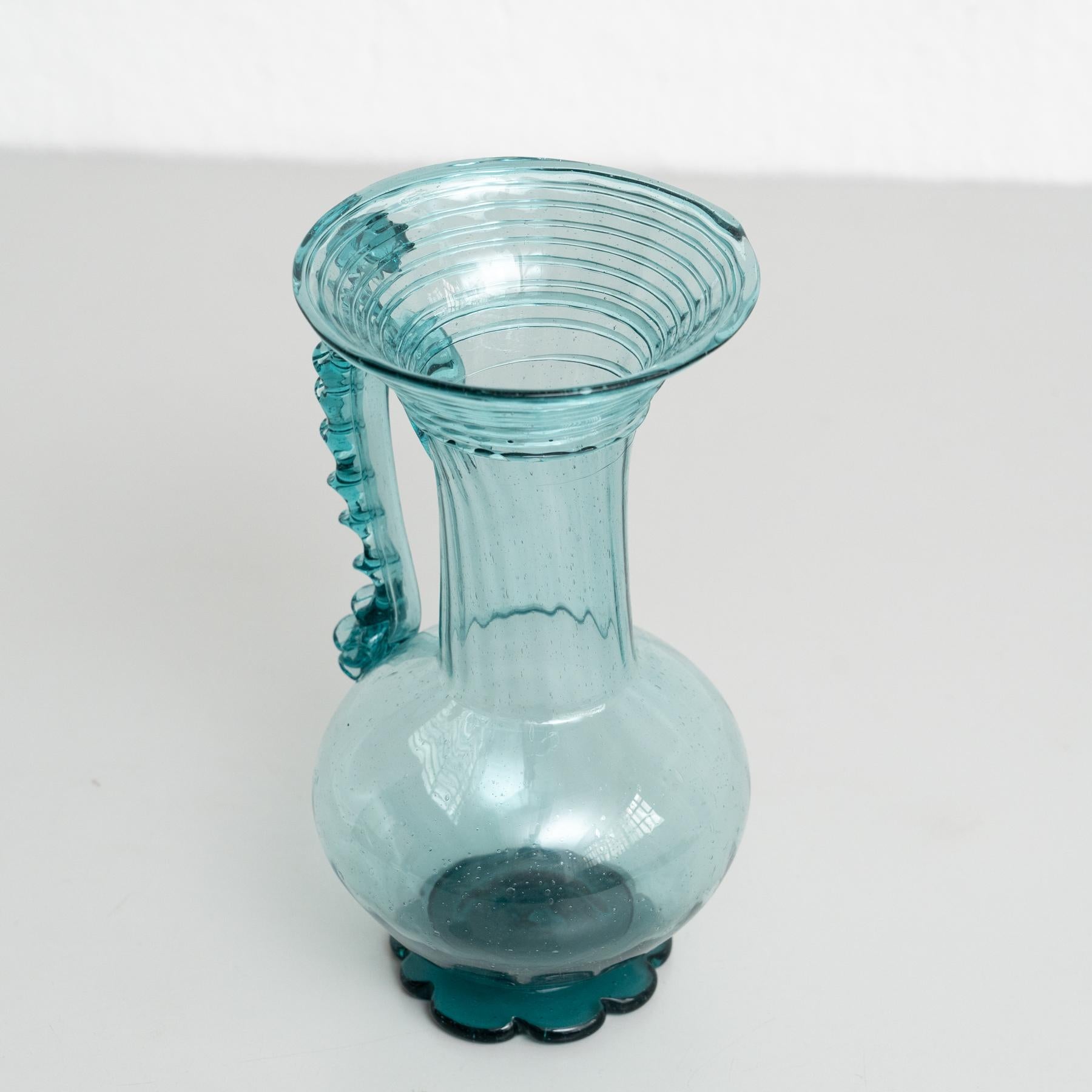 Außergewöhnliche Vase aus geblasenem Glas – frühes XX. Jahrhundert – spanische Handwerkskunst im Angebot 3