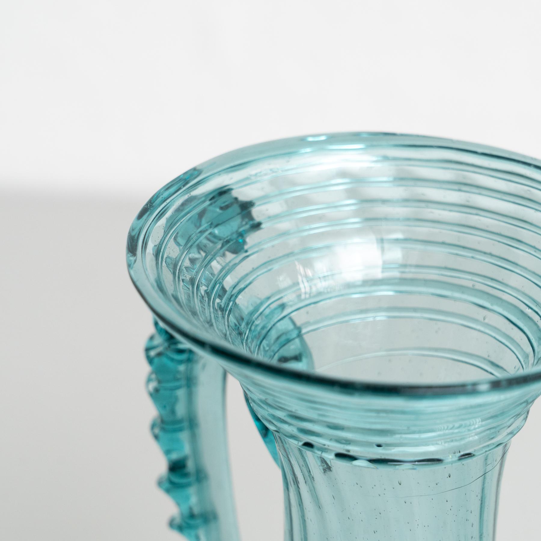 Eccezionale vaso di vetro soffiato - Inizio XX secolo - Artigianato spagnolo in vendita 5