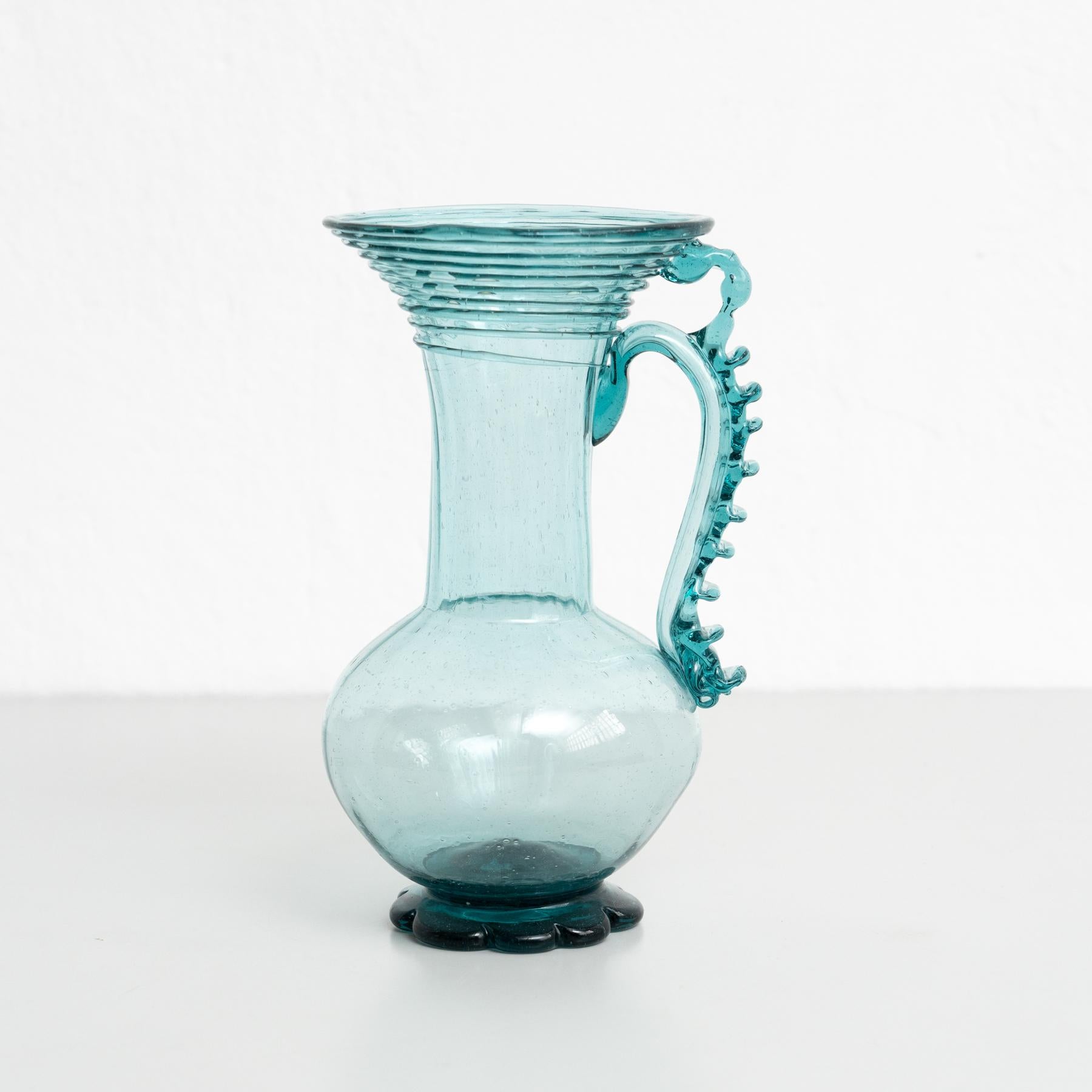 Mid-Century Modern Exceptional Blown Glass Vase - Early XXth Century - Spanish Craftsmanship For Sale