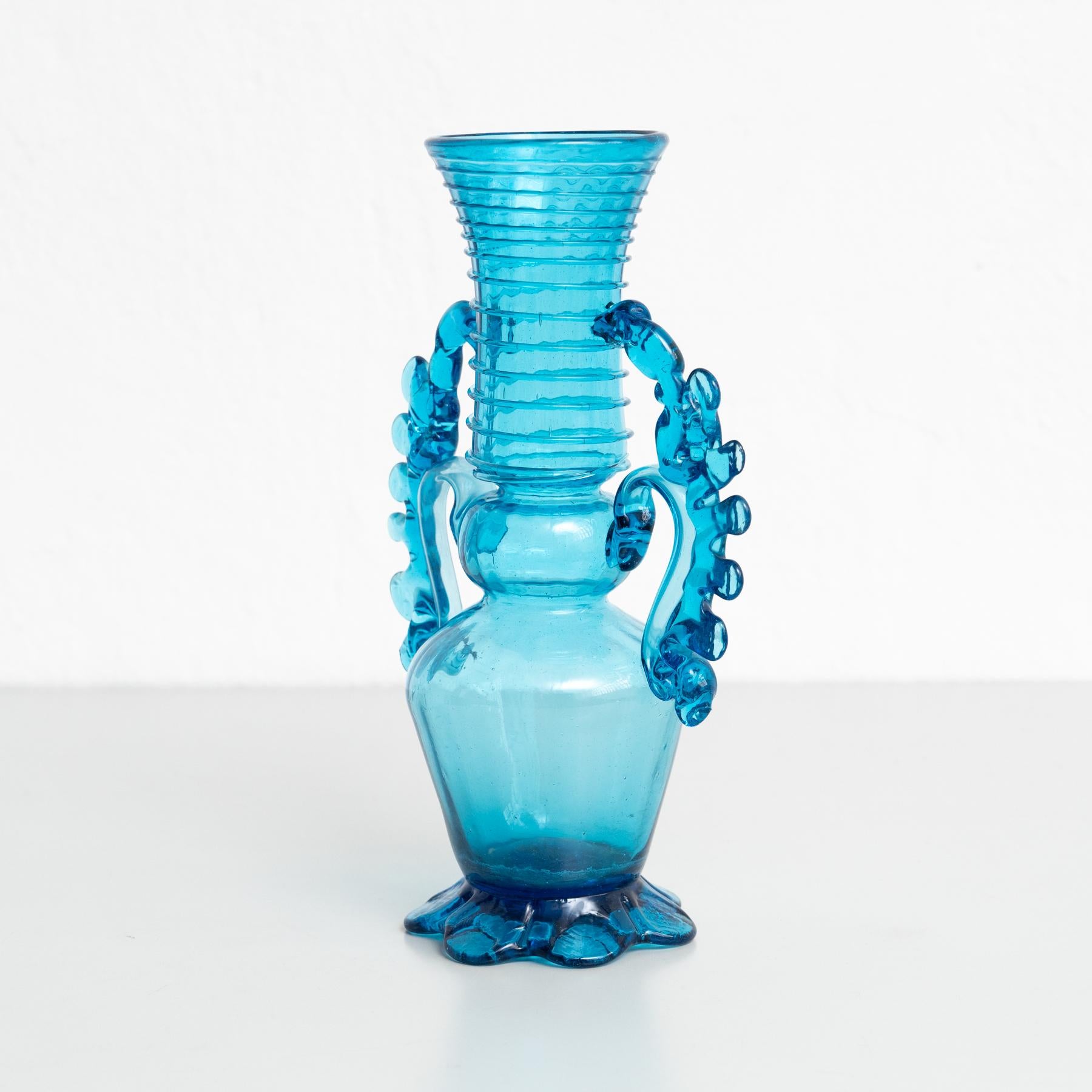 Espagnol Exceptionnel vase en verre soufflé - début du XXe siècle - artisanat espagnol en vente