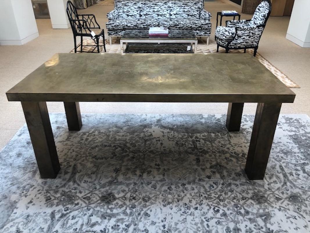 Belgian Exceptional Brass Dining Table/Desk in the Spirit of Georges Mathias, circa 1970