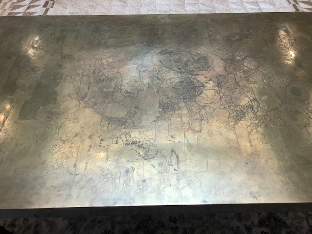 Exceptional Brass Dining Table/Desk in the Spirit of Georges Mathias, circa 1970 In Good Condition In New York, NY