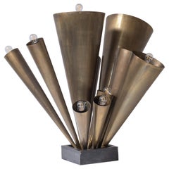 Exceptional brass floor lamp dating from the 1950s.