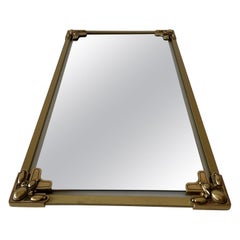 Exceptional Brass Frame Mid-century Wall Mirror, 1960s, Germany