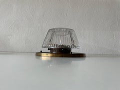 Exceptional Brass & Glass Heavy Cinema Flush Mounts, 1960s, Germany