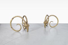 Exceptional Brass Ibex Rams Head Dining Table in the Style of Alain Chervet