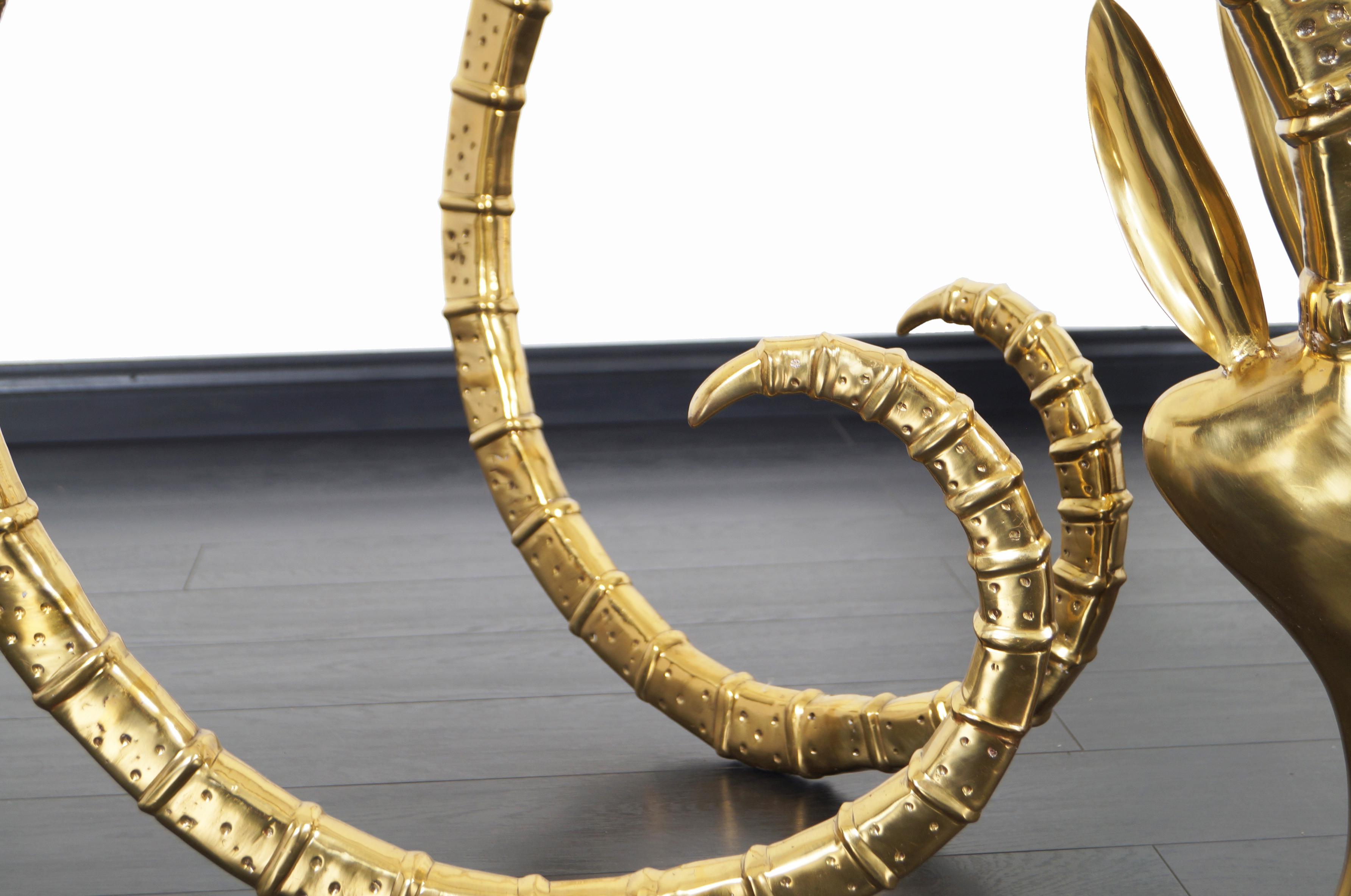 Exceptional Brass Ibex Rams Head Sculptures in the Style of Alain Chervet In Good Condition In North Hollywood, CA