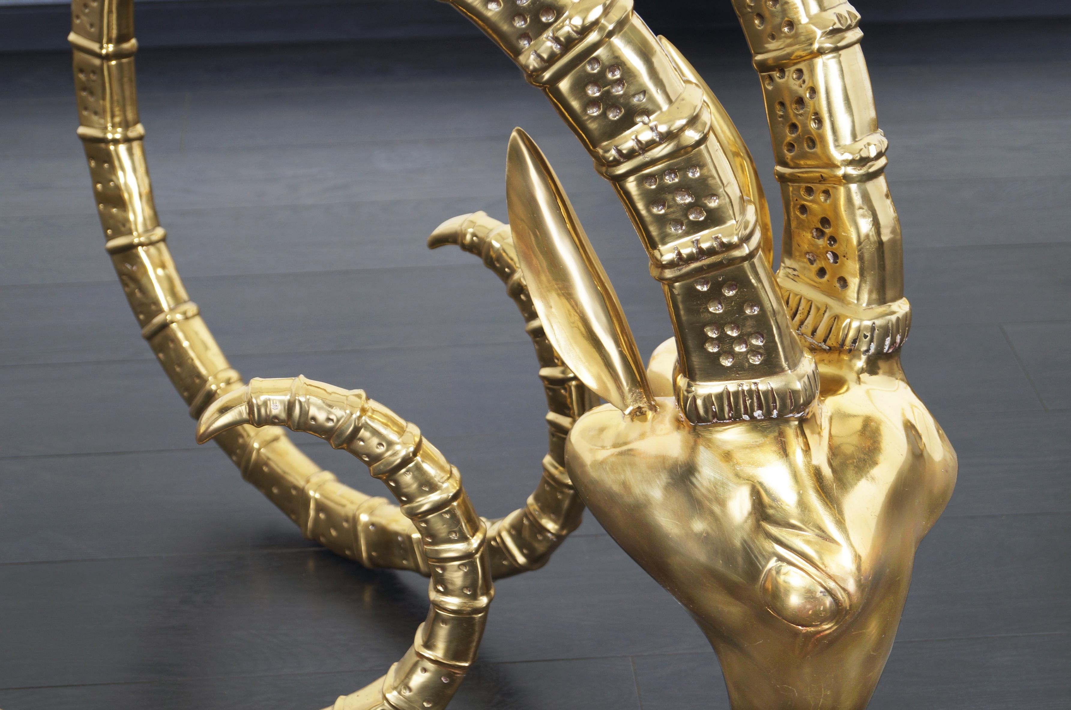 Exceptional Brass Ibex Rams Head Sculptures in the Style of Alain Chervet 1