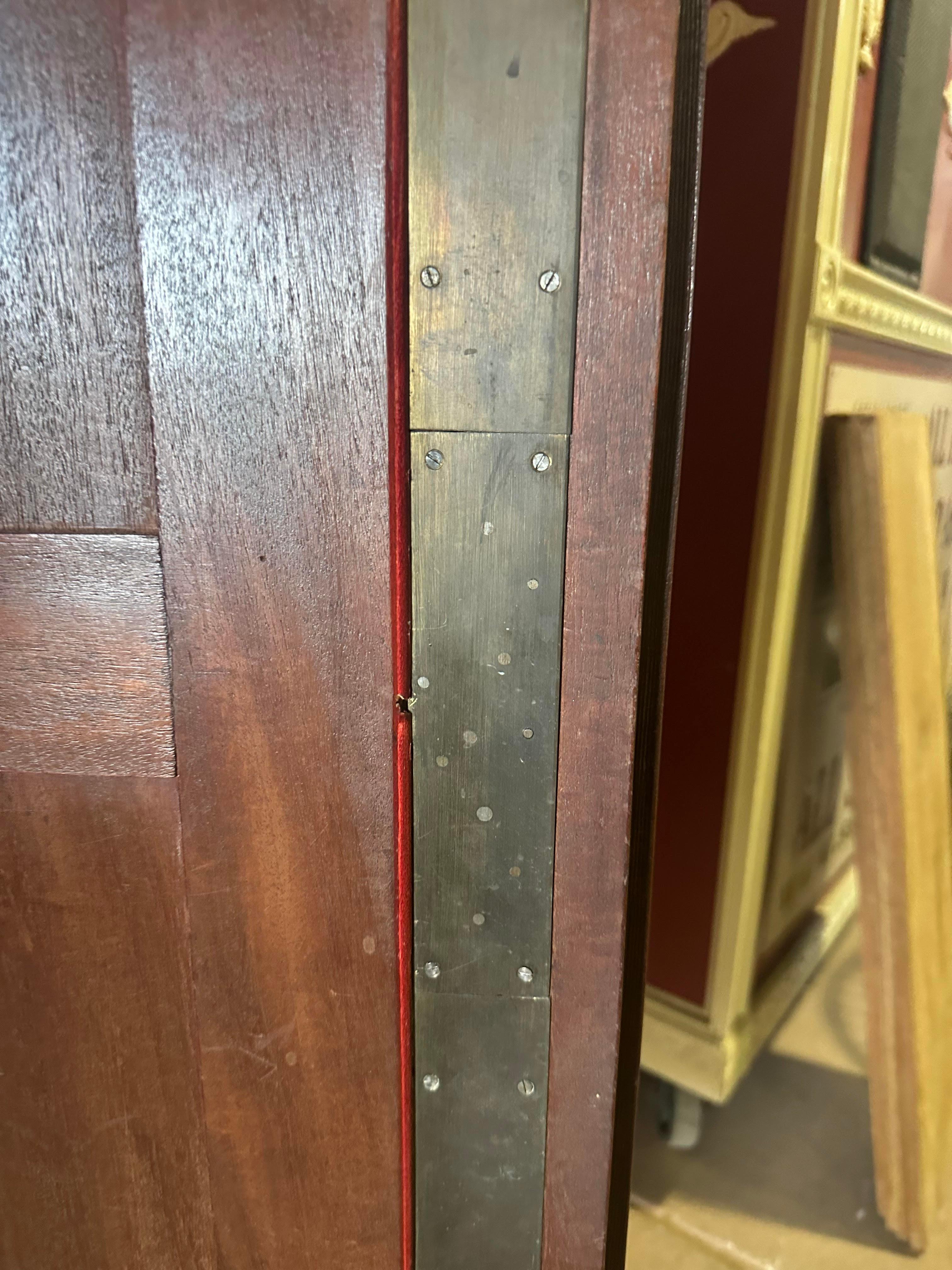 Exceptional Brass Inlaid French Directoire Beveled Mirrored Armoire TV Cabinet For Sale 3