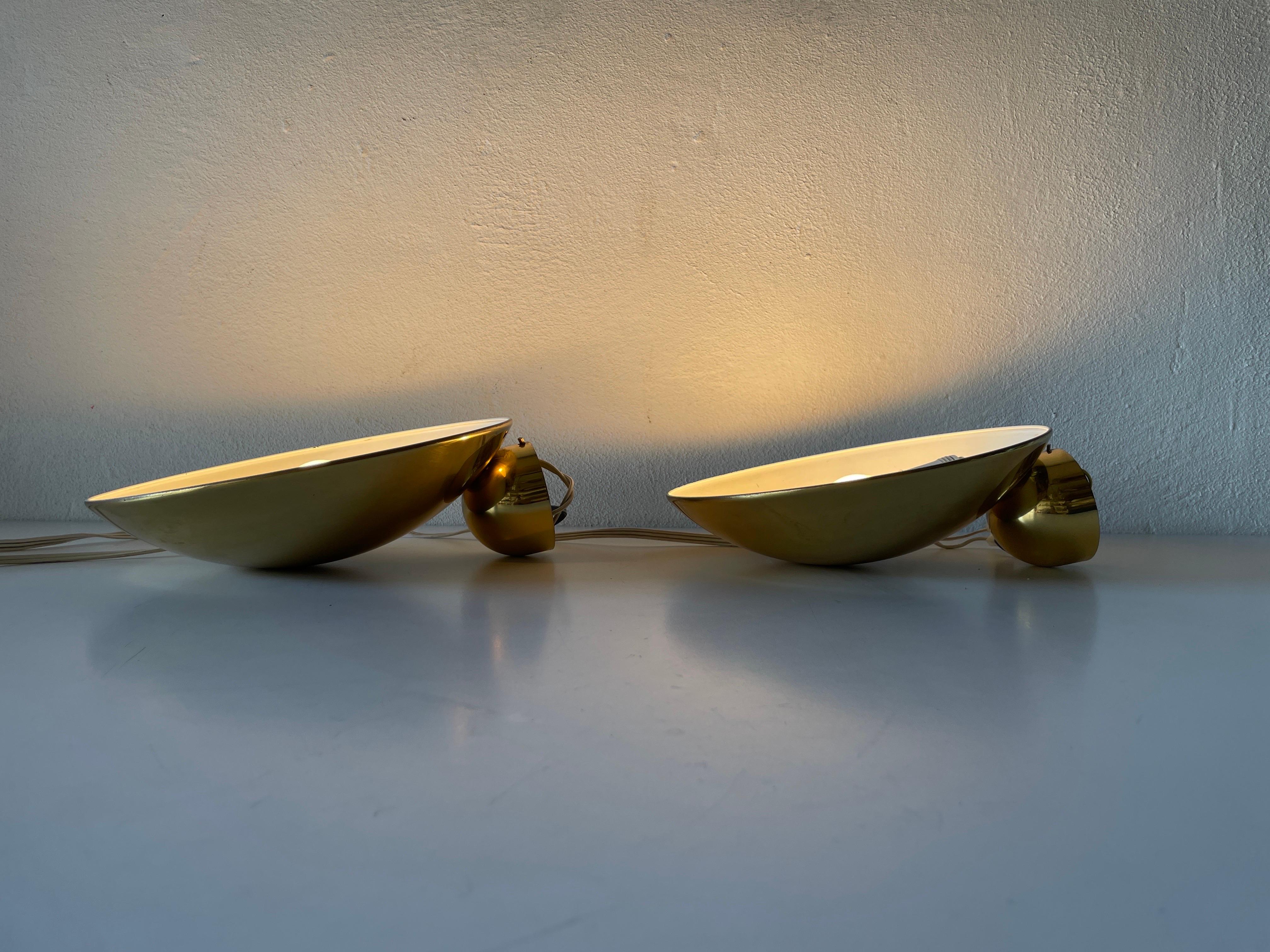 Exceptional Brass Pair of Sconces by Hustadt Leuchten, 1960s, Germany 5